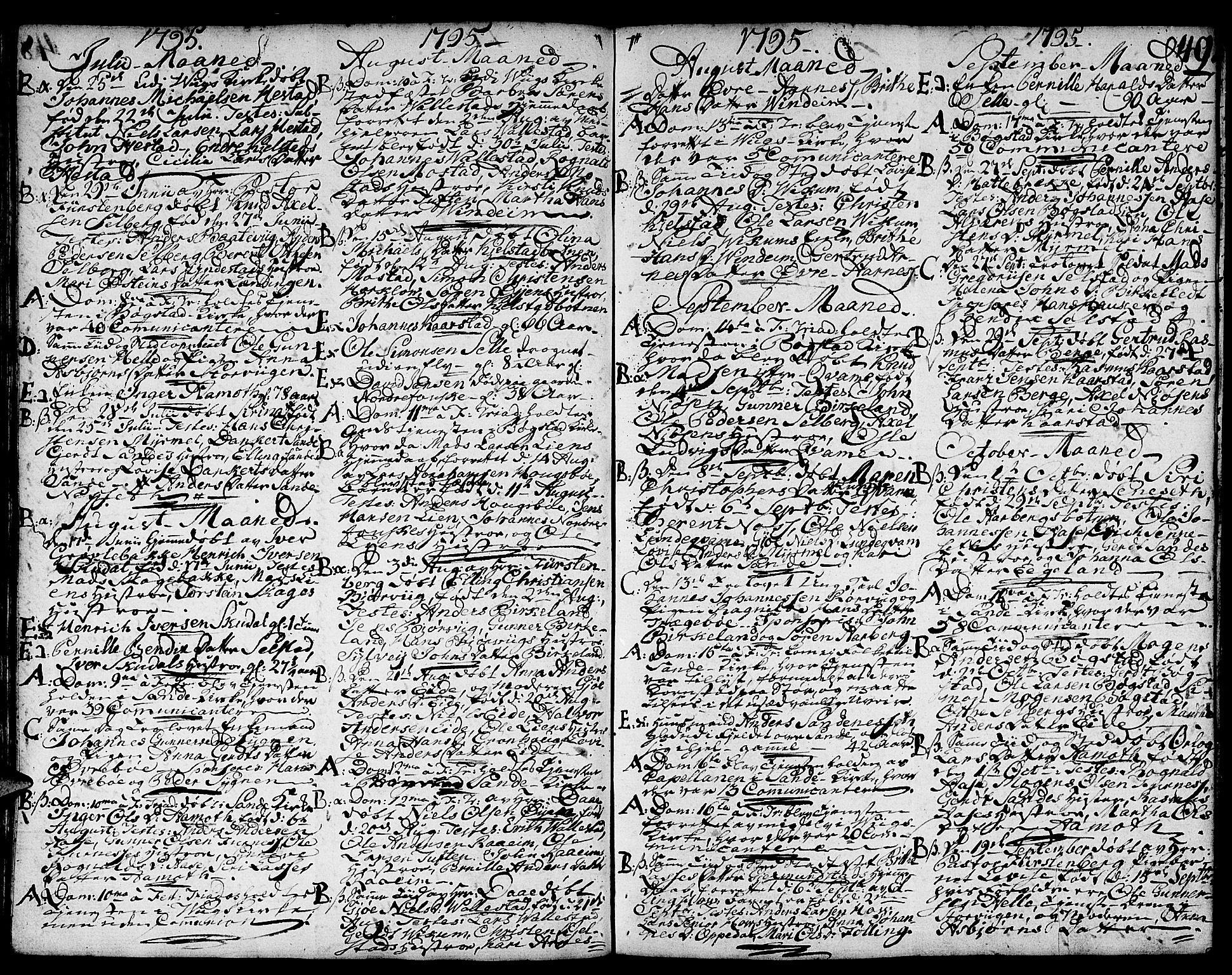 Gaular sokneprestembete, SAB/A-80001/H/Haa: Parish register (official) no. A 2, 1785-1821, p. 49