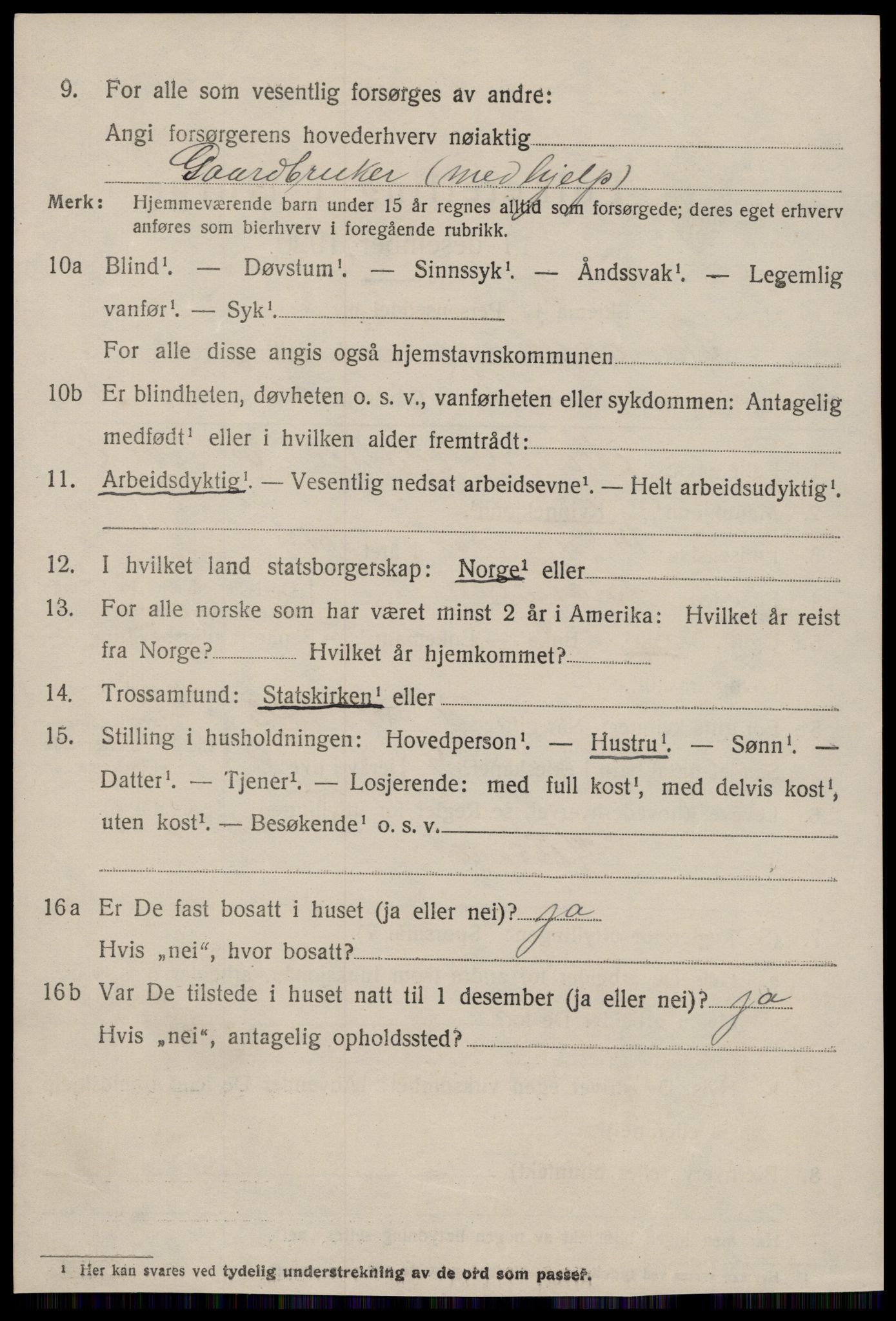 SAT, 1920 census for Stangvik, 1920, p. 1423