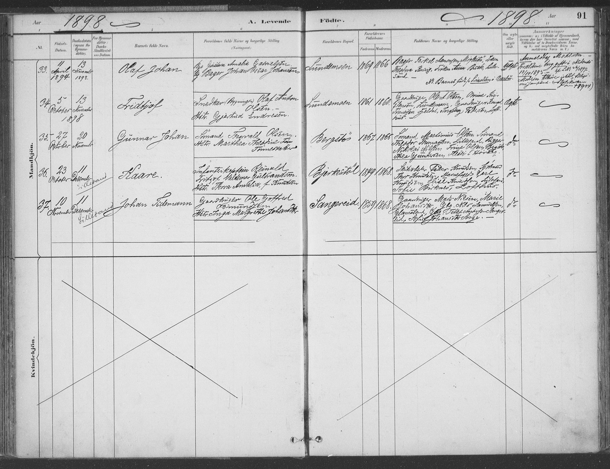 Vestre Moland sokneprestkontor, SAK/1111-0046/F/Fa/Fab/L0009: Parish register (official) no. A 9, 1884-1899, p. 91