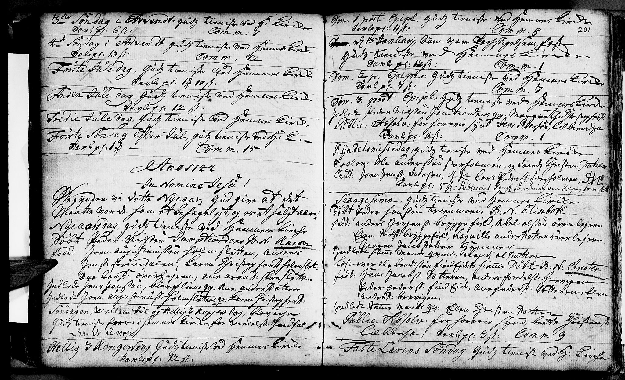Ministerialprotokoller, klokkerbøker og fødselsregistre - Nordland, AV/SAT-A-1459/825/L0346: Parish register (official) no. 825A02, 1729-1748, p. 201