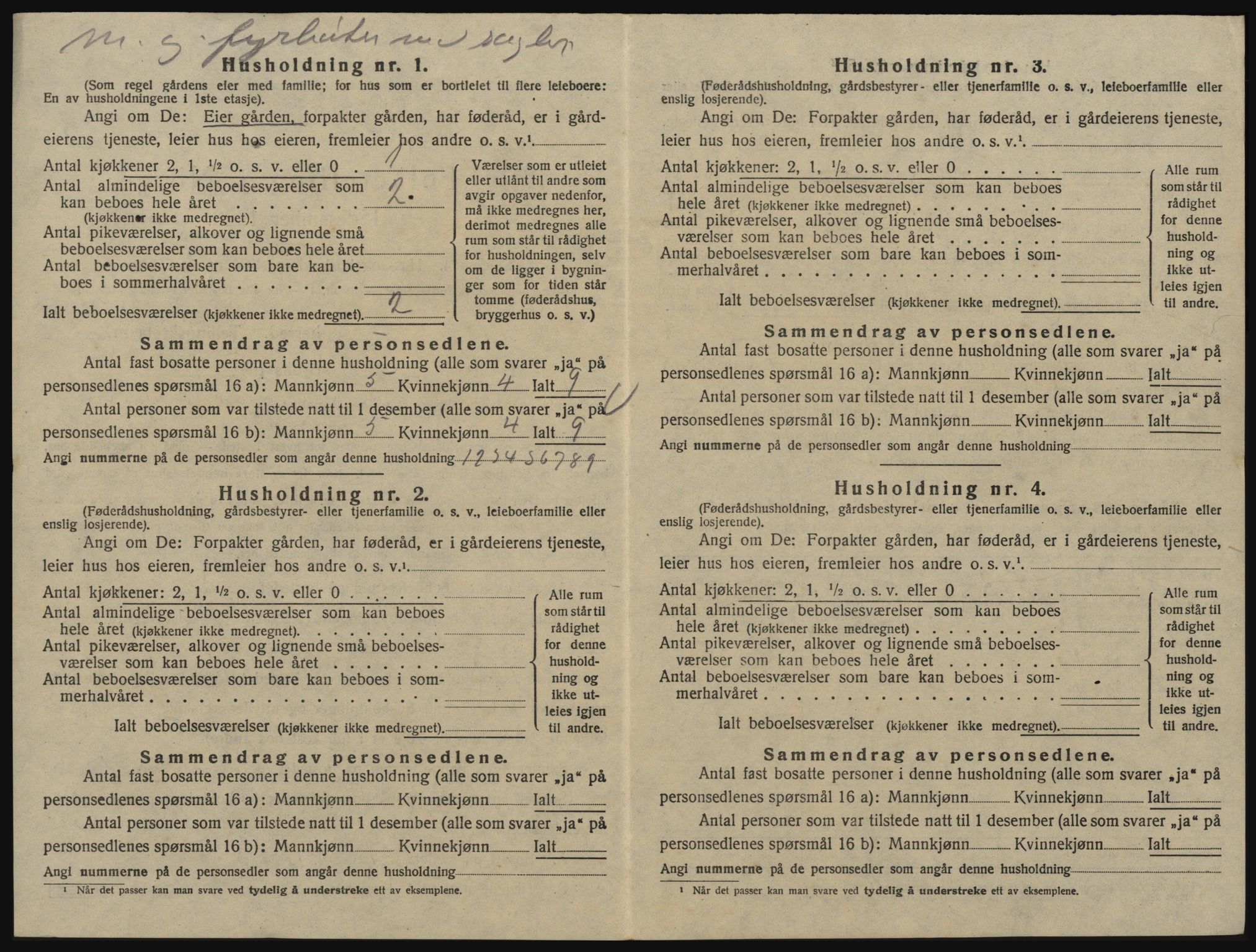 SAO, 1920 census for Glemmen, 1920, p. 434