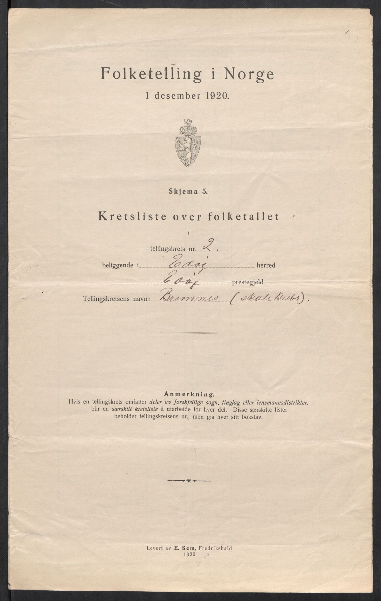 SAT, 1920 census for Edøy, 1920, p. 10