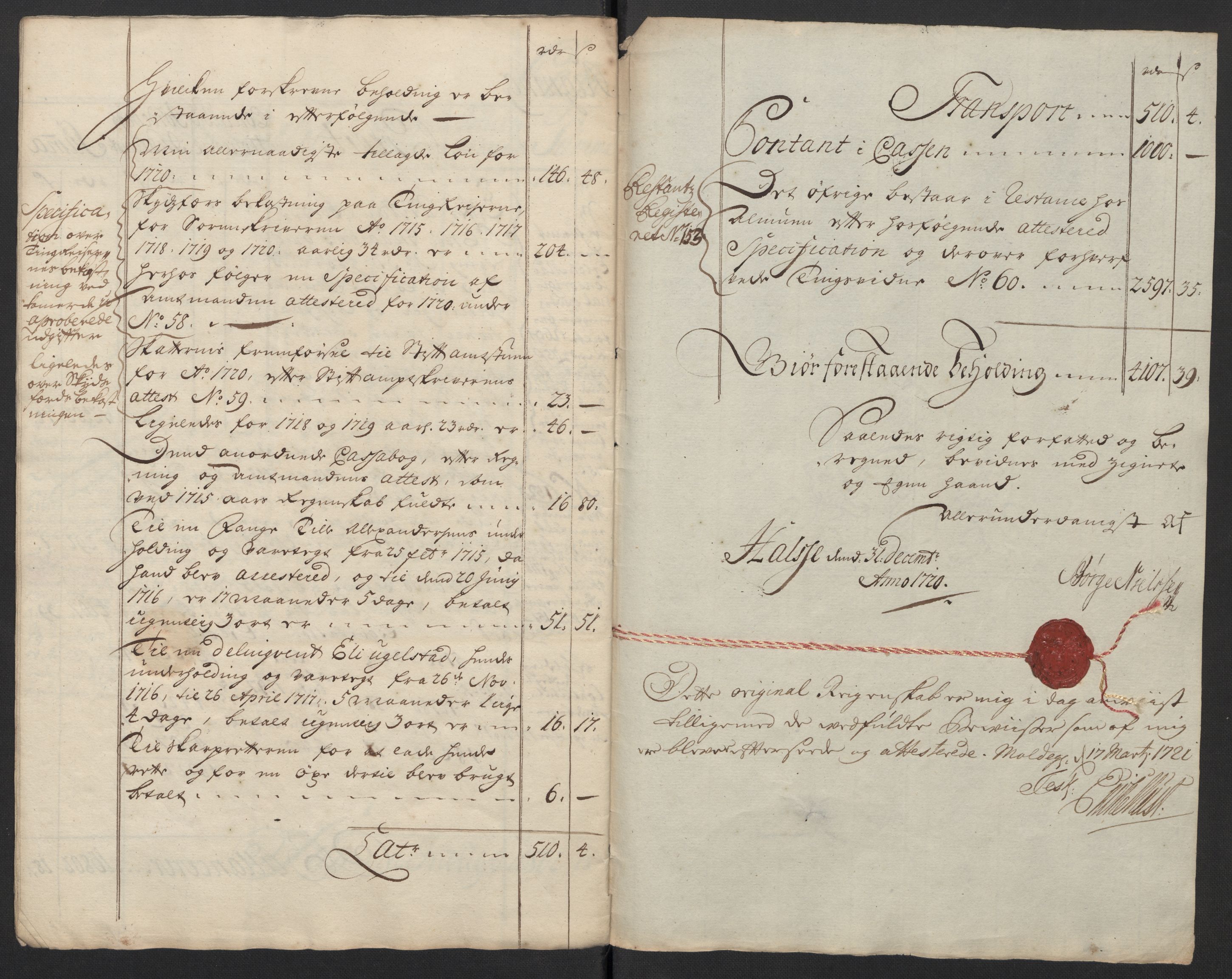 Rentekammeret inntil 1814, Reviderte regnskaper, Fogderegnskap, RA/EA-4092/R56/L3753: Fogderegnskap Nordmøre, 1720, p. 13