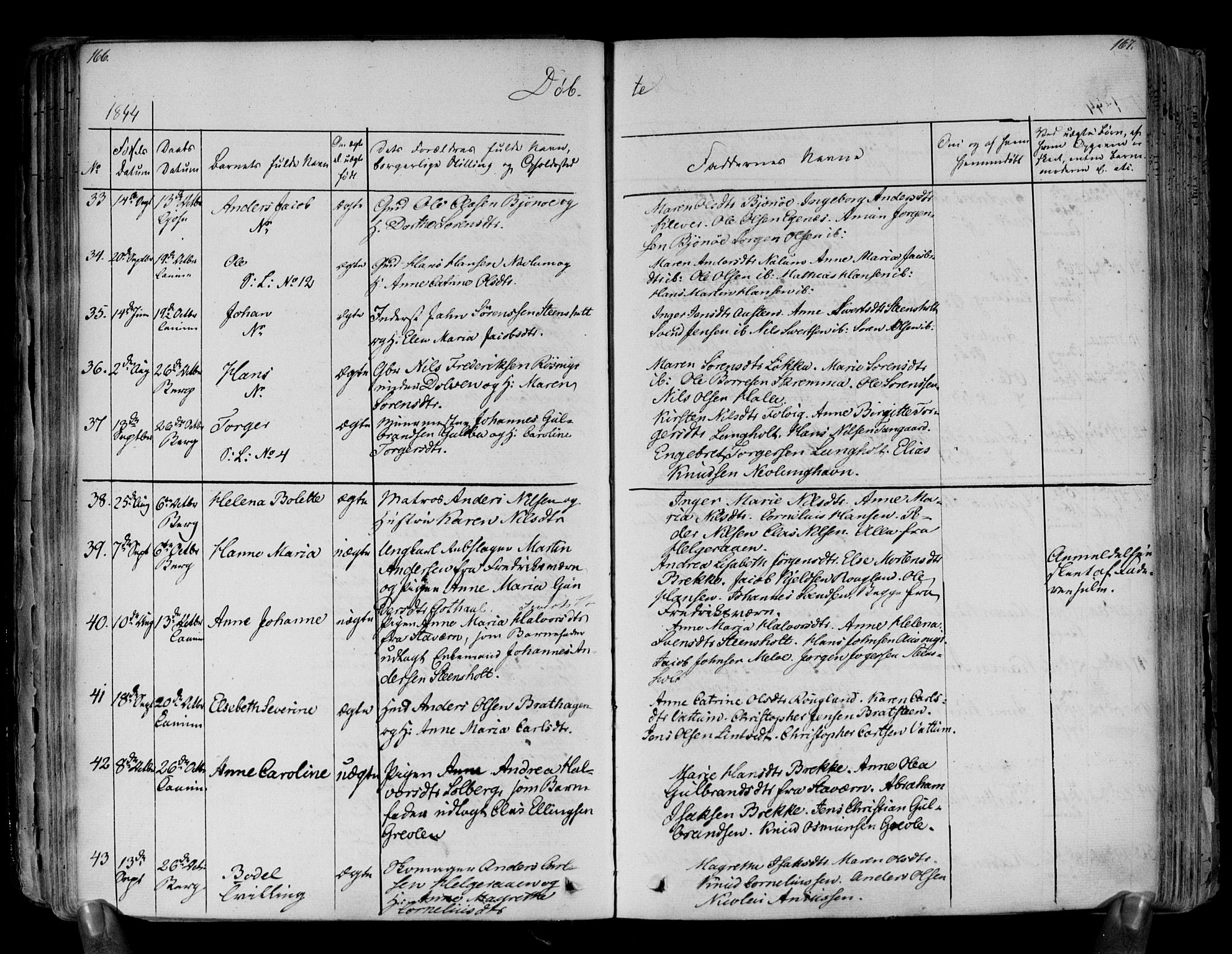 Brunlanes kirkebøker, SAKO/A-342/F/Fa/L0003: Parish register (official) no. I 3, 1834-1845, p. 166-167