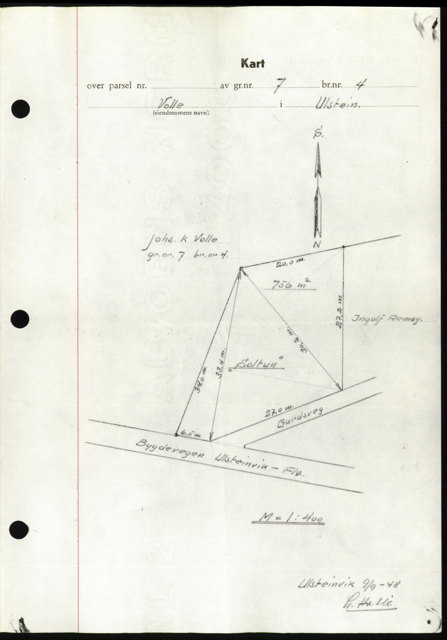 Søre Sunnmøre sorenskriveri, AV/SAT-A-4122/1/2/2C/L0083: Mortgage book no. 9A, 1948-1949, Diary no: : 1349/1948