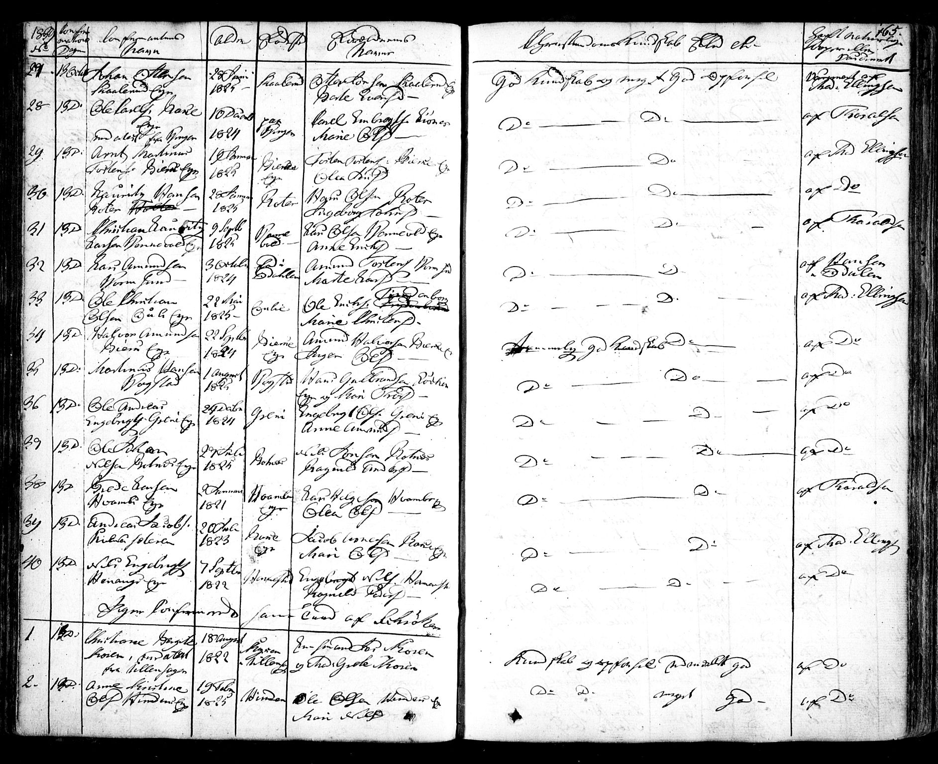 Nes prestekontor Kirkebøker, AV/SAO-A-10410/F/Fa/L0006: Parish register (official) no. I 6, 1833-1845, p. 165