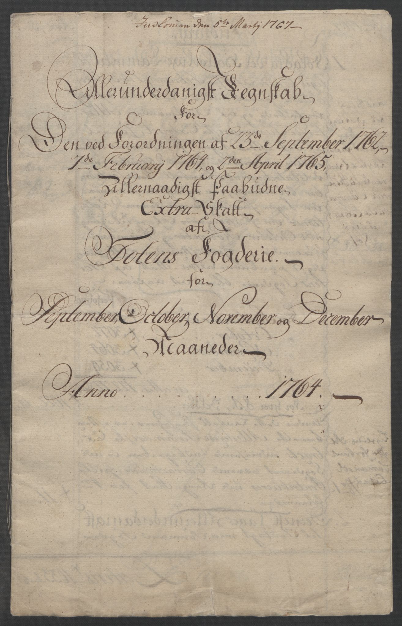 Rentekammeret inntil 1814, Reviderte regnskaper, Fogderegnskap, RA/EA-4092/R19/L1399: Fogderegnskap Toten, Hadeland og Vardal, 1762-1783, p. 75