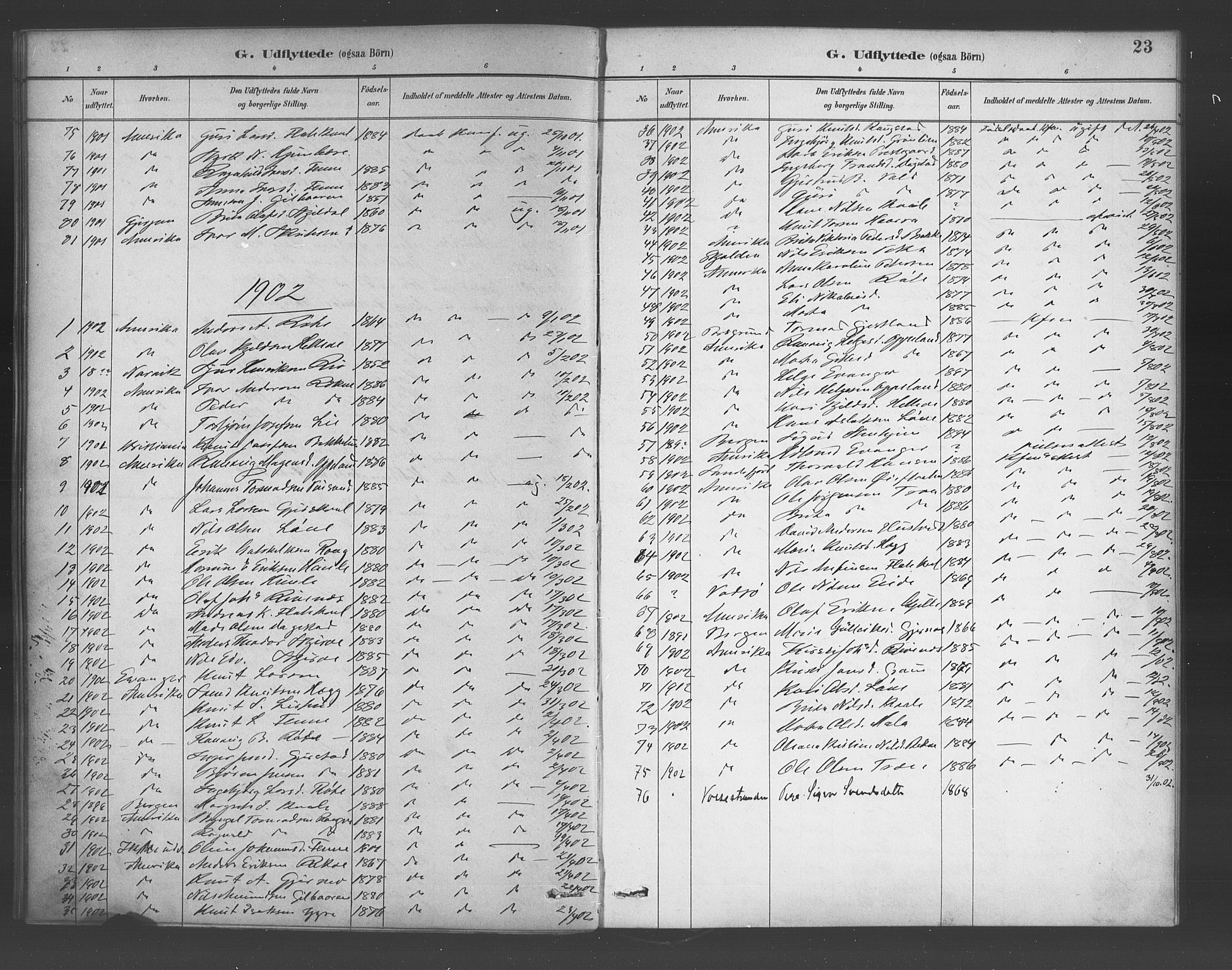 Voss sokneprestembete, AV/SAB-A-79001/H/Haa: Parish register (official) no. E 1, 1887-1928, p. 23