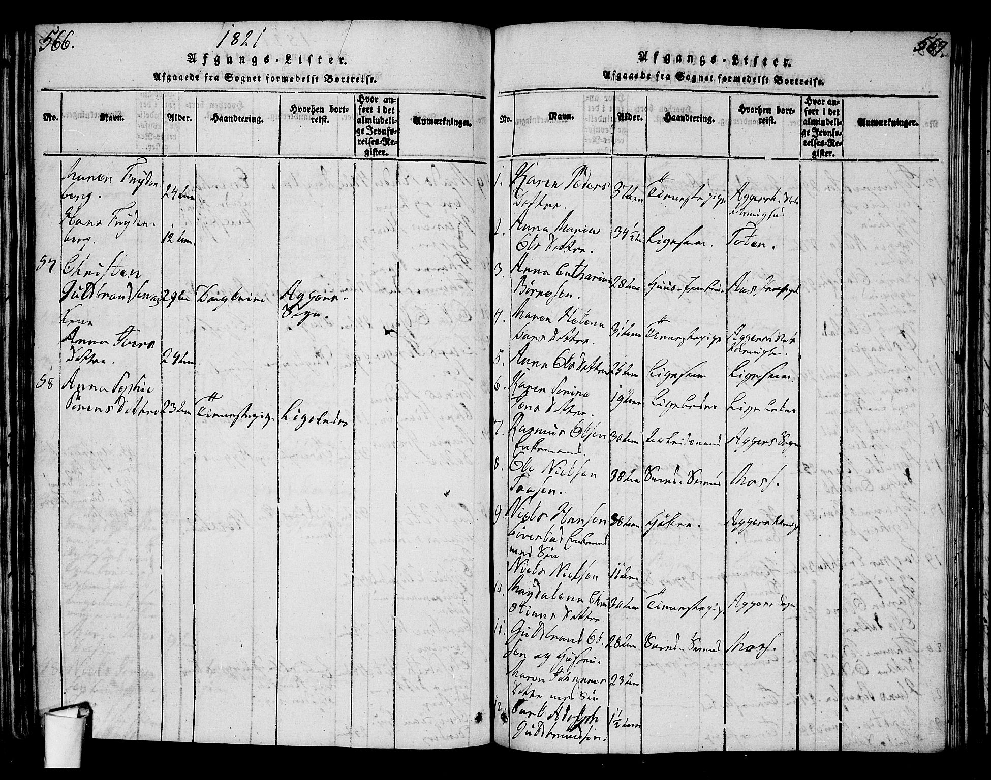Oslo domkirke Kirkebøker, SAO/A-10752/G/Ga/L0001: Parish register (copy) no. 1, 1817-1825, p. 566-567