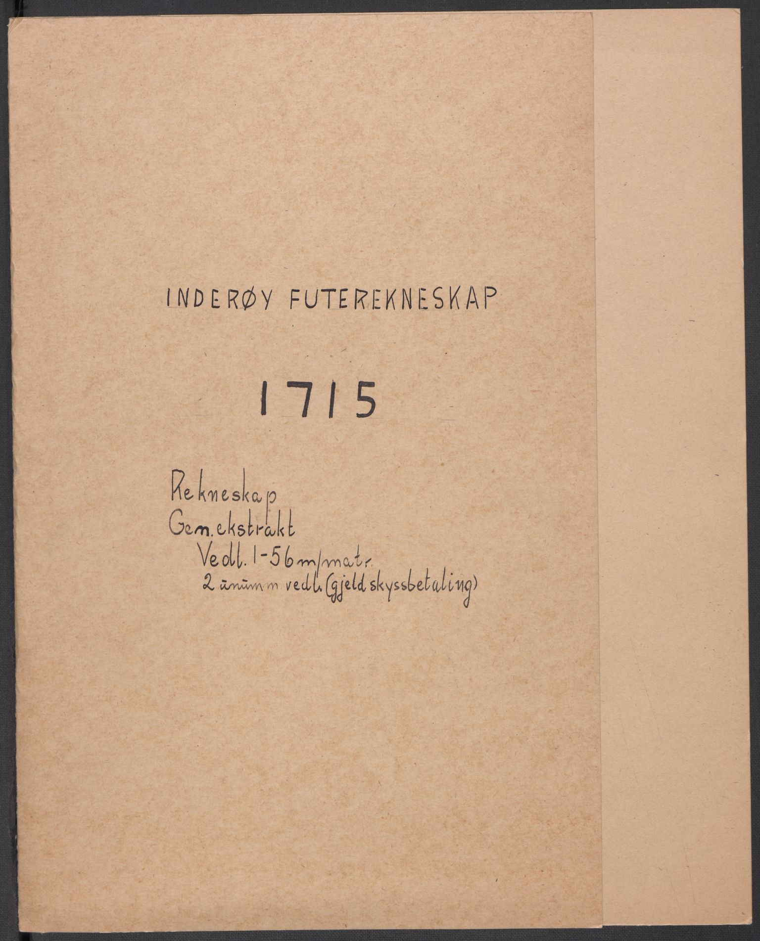 Rentekammeret inntil 1814, Reviderte regnskaper, Fogderegnskap, RA/EA-4092/R63/L4323: Fogderegnskap Inderøy, 1715, p. 2