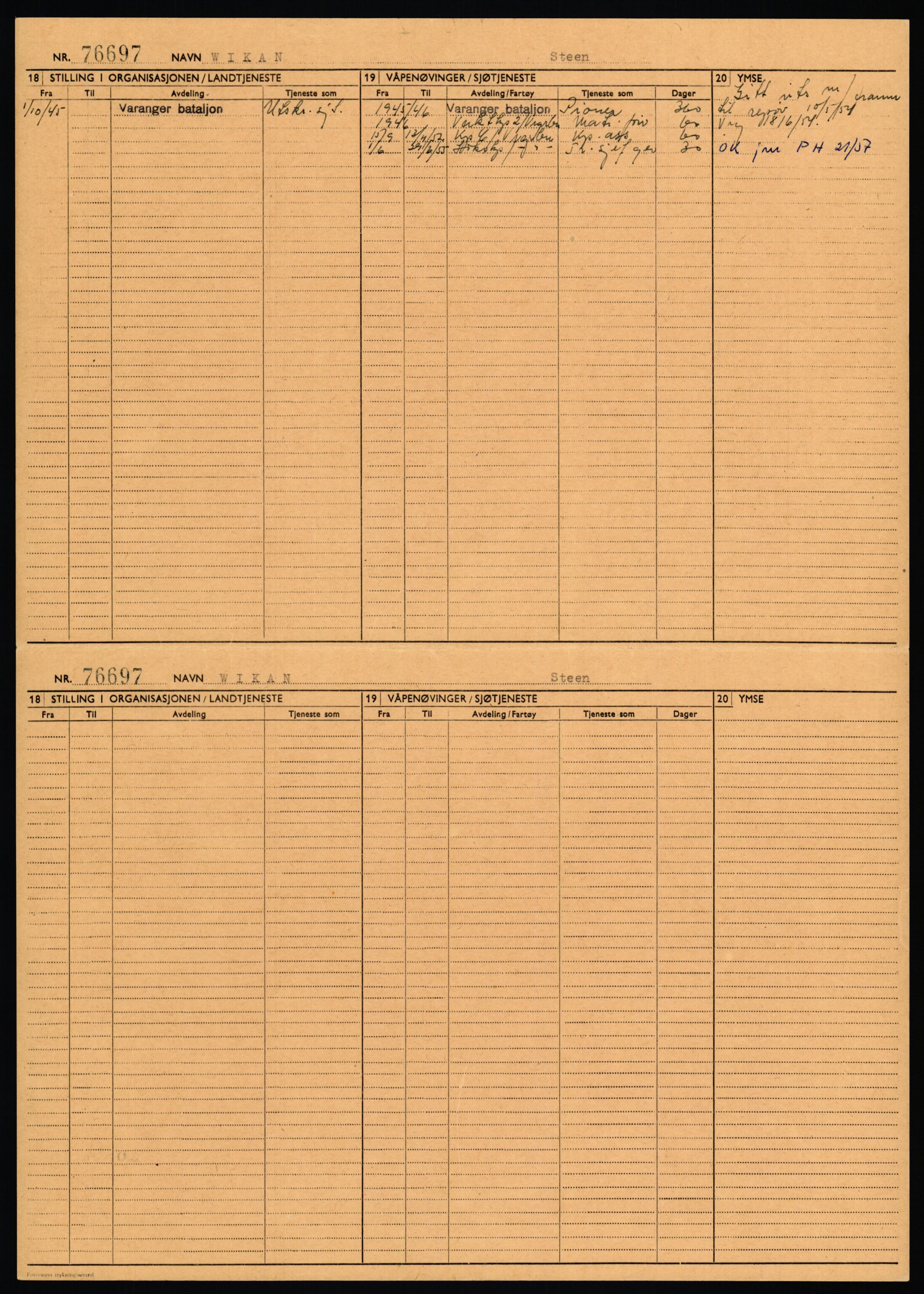 Forsvaret, Varanger bataljon, AV/RA-RAFA-2258/1/D/L0456: Rulleblad og tjenesteuttalelser for befal født 1916-1919 og 1921-1923, 1916-1923, p. 500