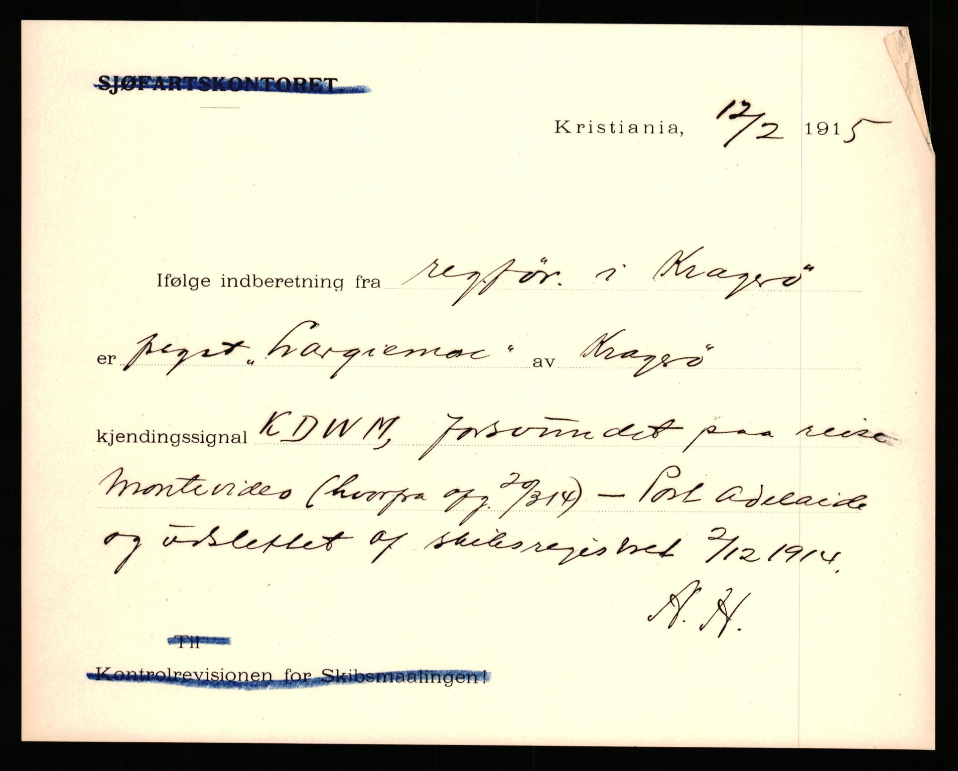 Handelsdepartementet, Sjøfartsavdelingen, 1. sjømannskontor, AV/RA-S-1405/D/Dm/L0010: Forliste skip Lar - Min, 1906-1920, p. 303