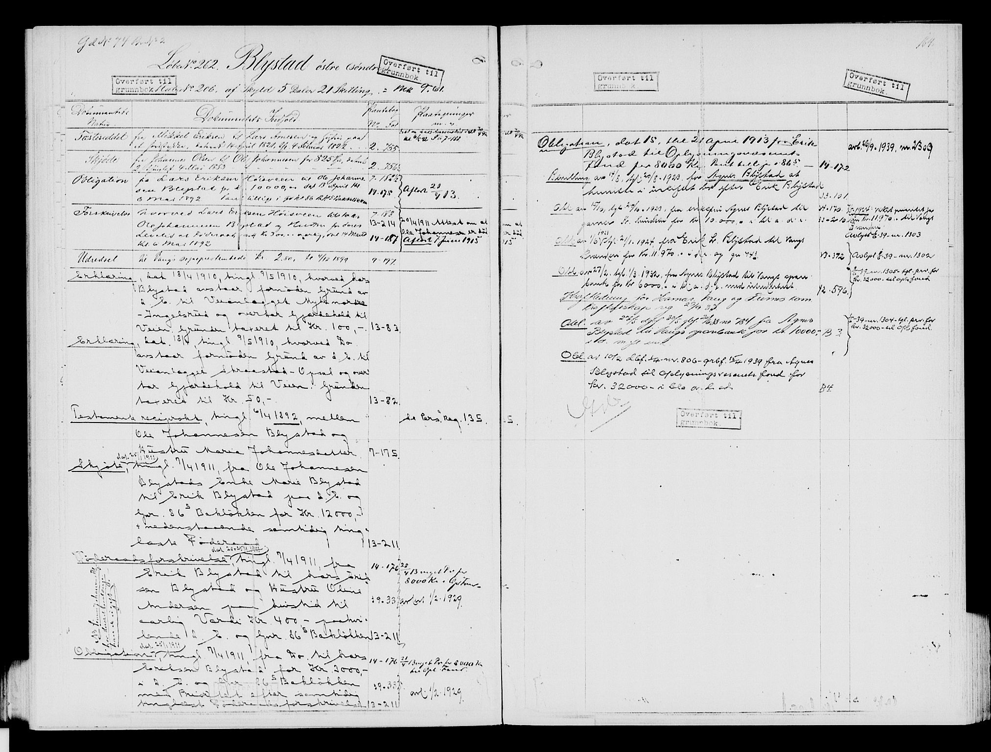 Nord-Hedmark sorenskriveri, SAH/TING-012/H/Ha/Had/Hade/L0001A: Mortgage register no. 4.1a, 1871-1940, p. 164