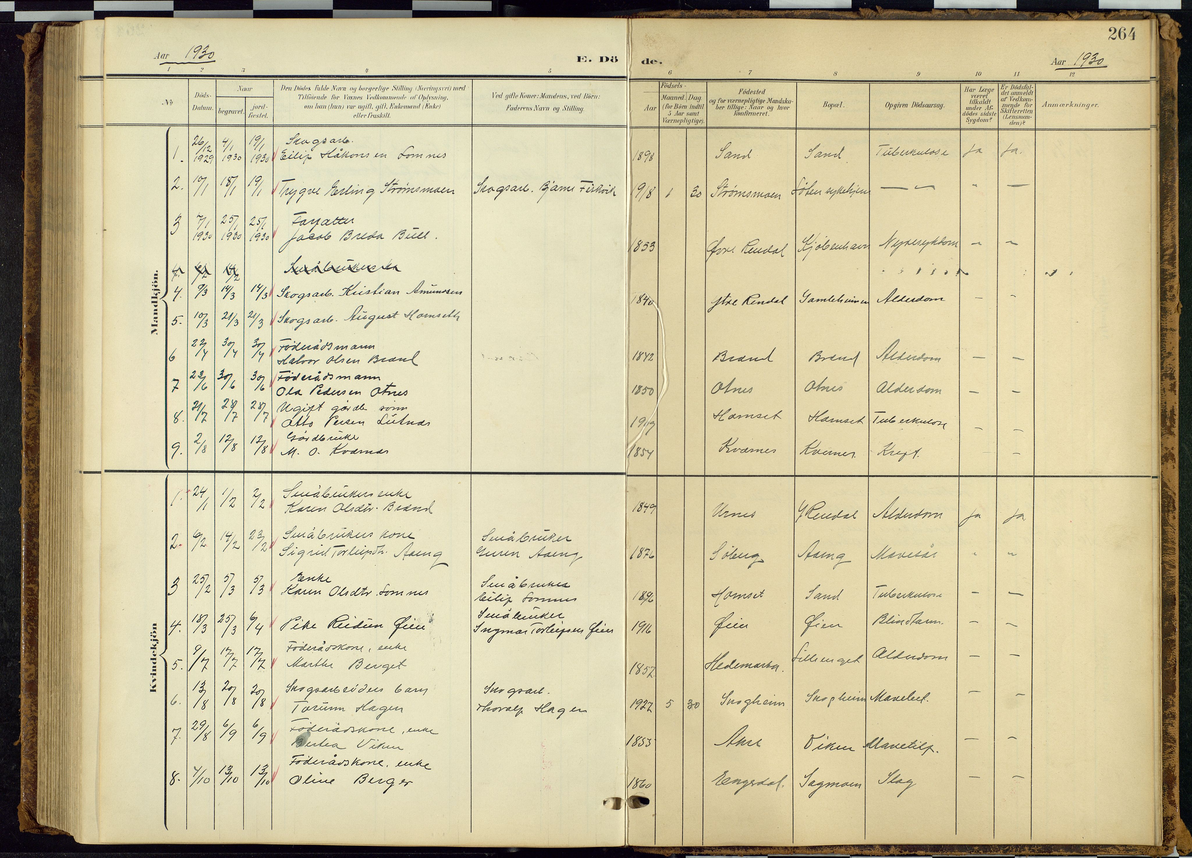 Rendalen prestekontor, SAH/PREST-054/H/Ha/Hab/L0010: Parish register (copy) no. 10, 1903-1940, p. 264