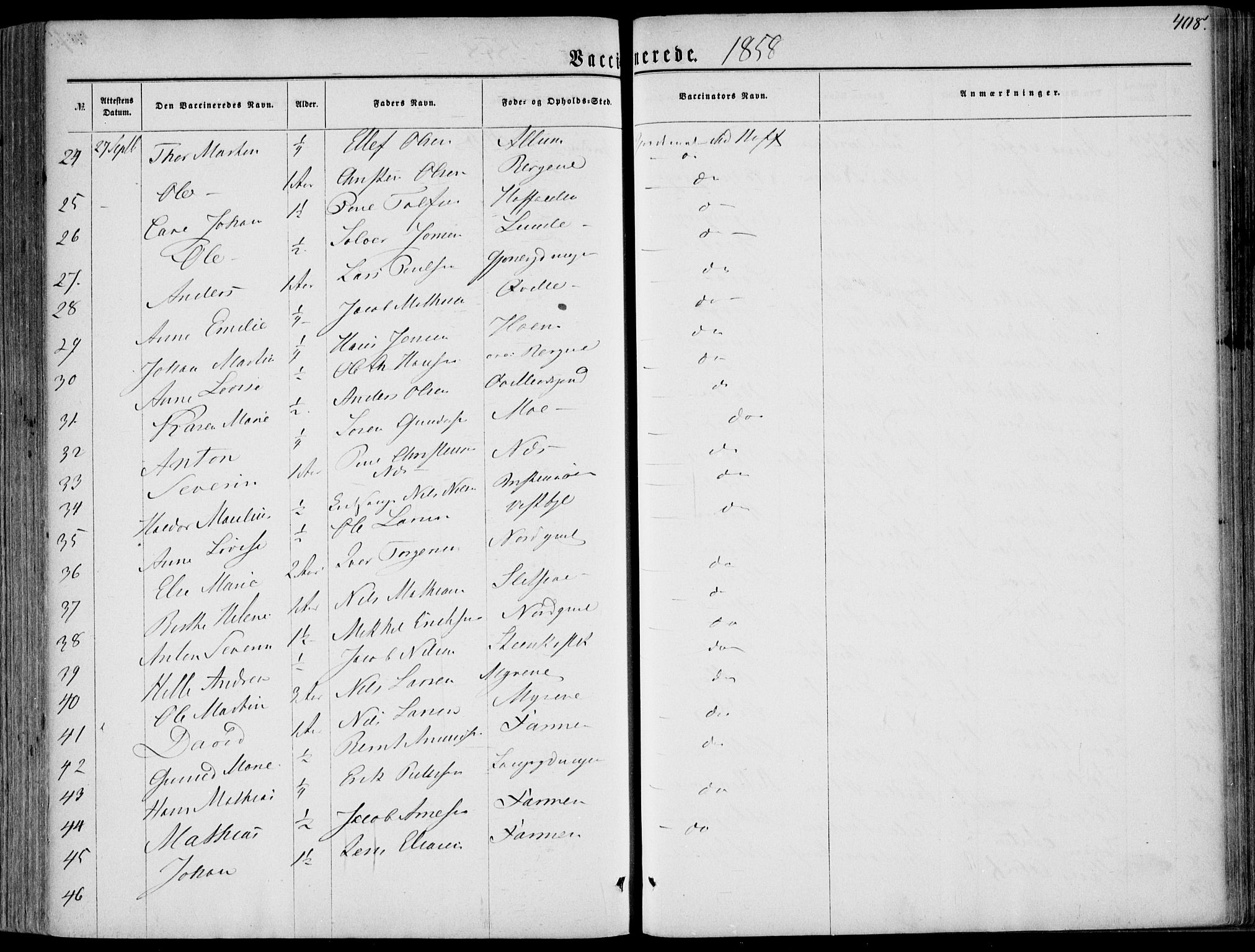 Hedrum kirkebøker, SAKO/A-344/F/Fa/L0007: Parish register (official) no. I 7, 1857-1868, p. 408