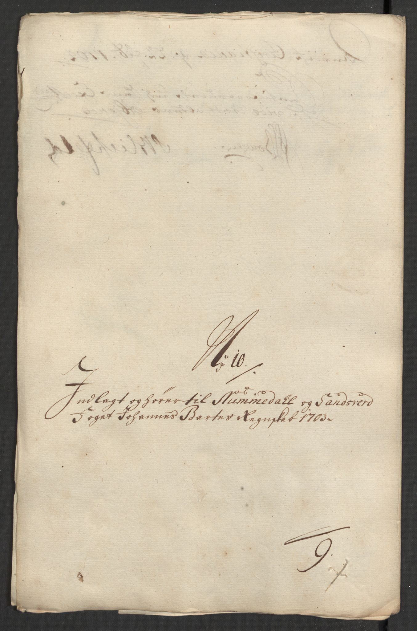Rentekammeret inntil 1814, Reviderte regnskaper, Fogderegnskap, RA/EA-4092/R24/L1581: Fogderegnskap Numedal og Sandsvær, 1703, p. 212
