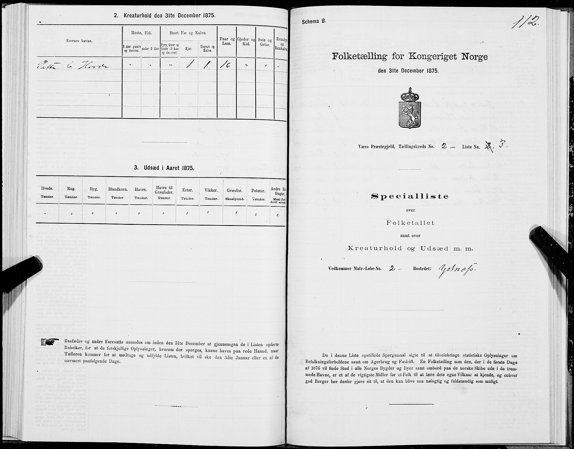 SAT, 1875 census for 1857P Værøy, 1875, p. 1112