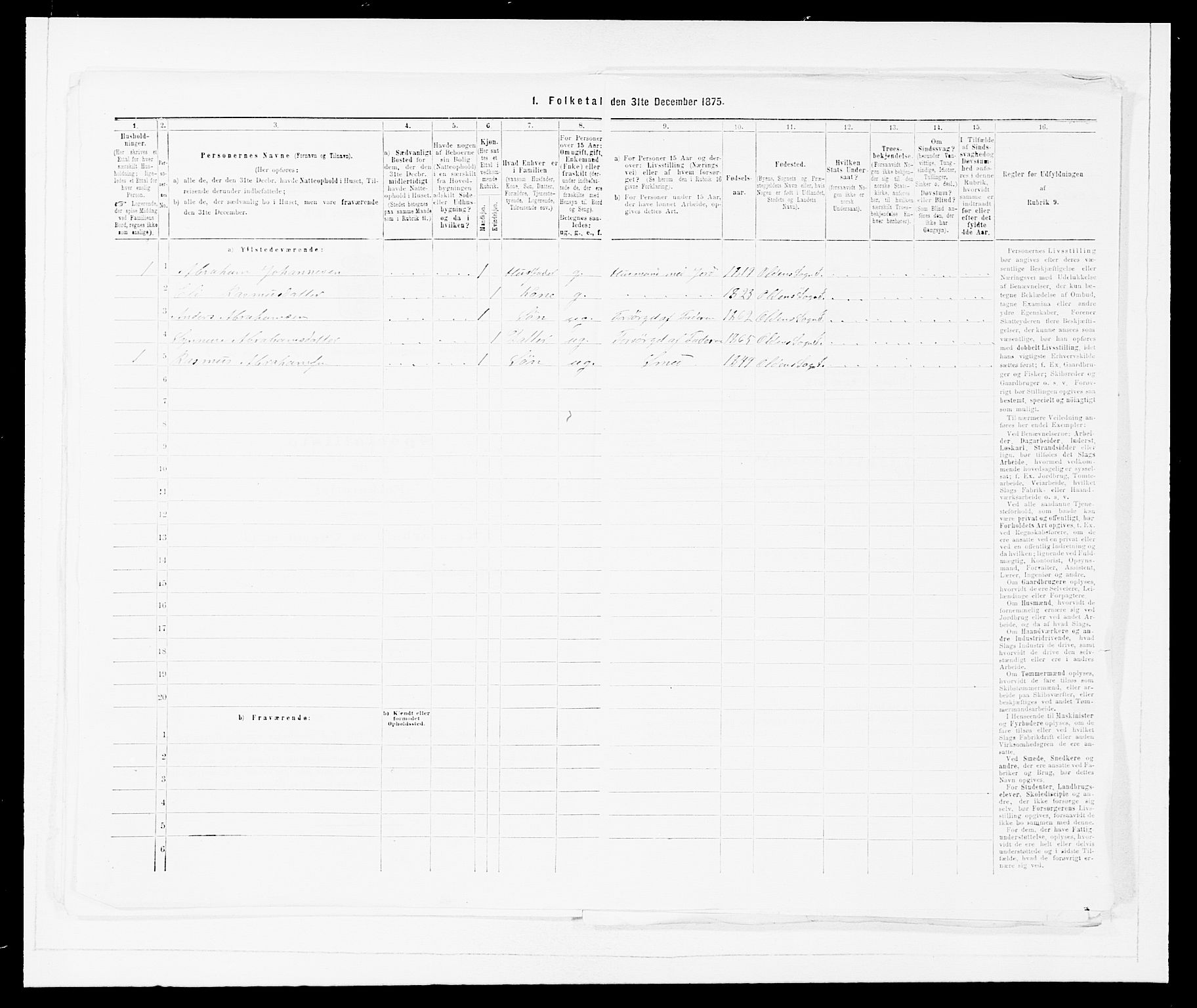 SAB, 1875 Census for 1447P Innvik, 1875, p. 904