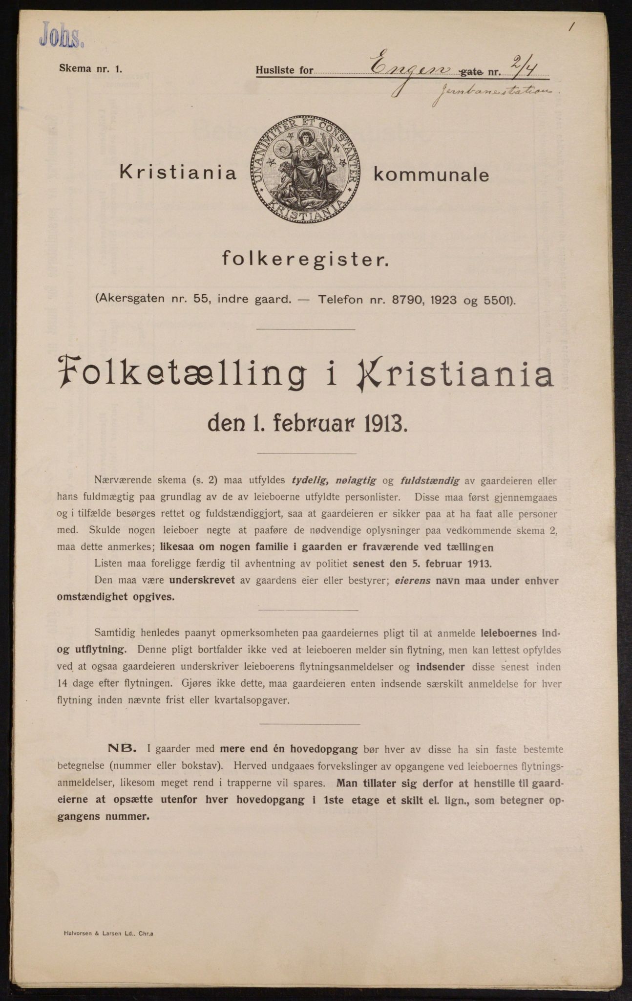 OBA, Municipal Census 1913 for Kristiania, 1913, p. 21818