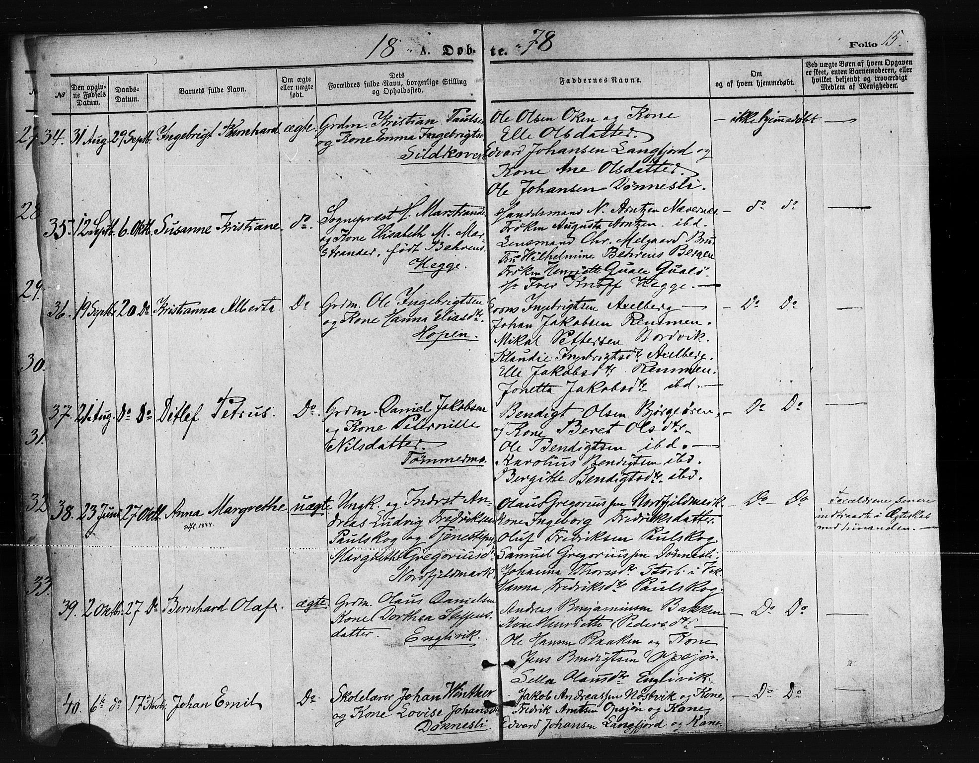 Ministerialprotokoller, klokkerbøker og fødselsregistre - Nordland, SAT/A-1459/814/L0225: Parish register (official) no. 814A06, 1875-1885, p. 15