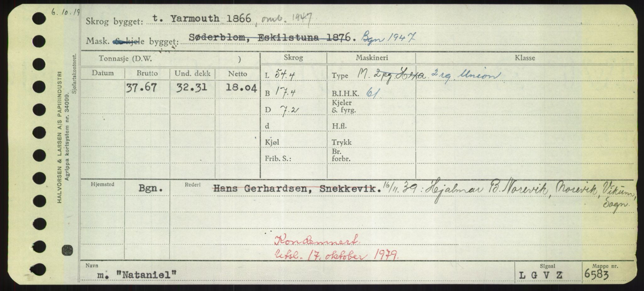 Sjøfartsdirektoratet med forløpere, Skipsmålingen, AV/RA-S-1627/H/Hd/L0026: Fartøy, N-Norhol, p. 63