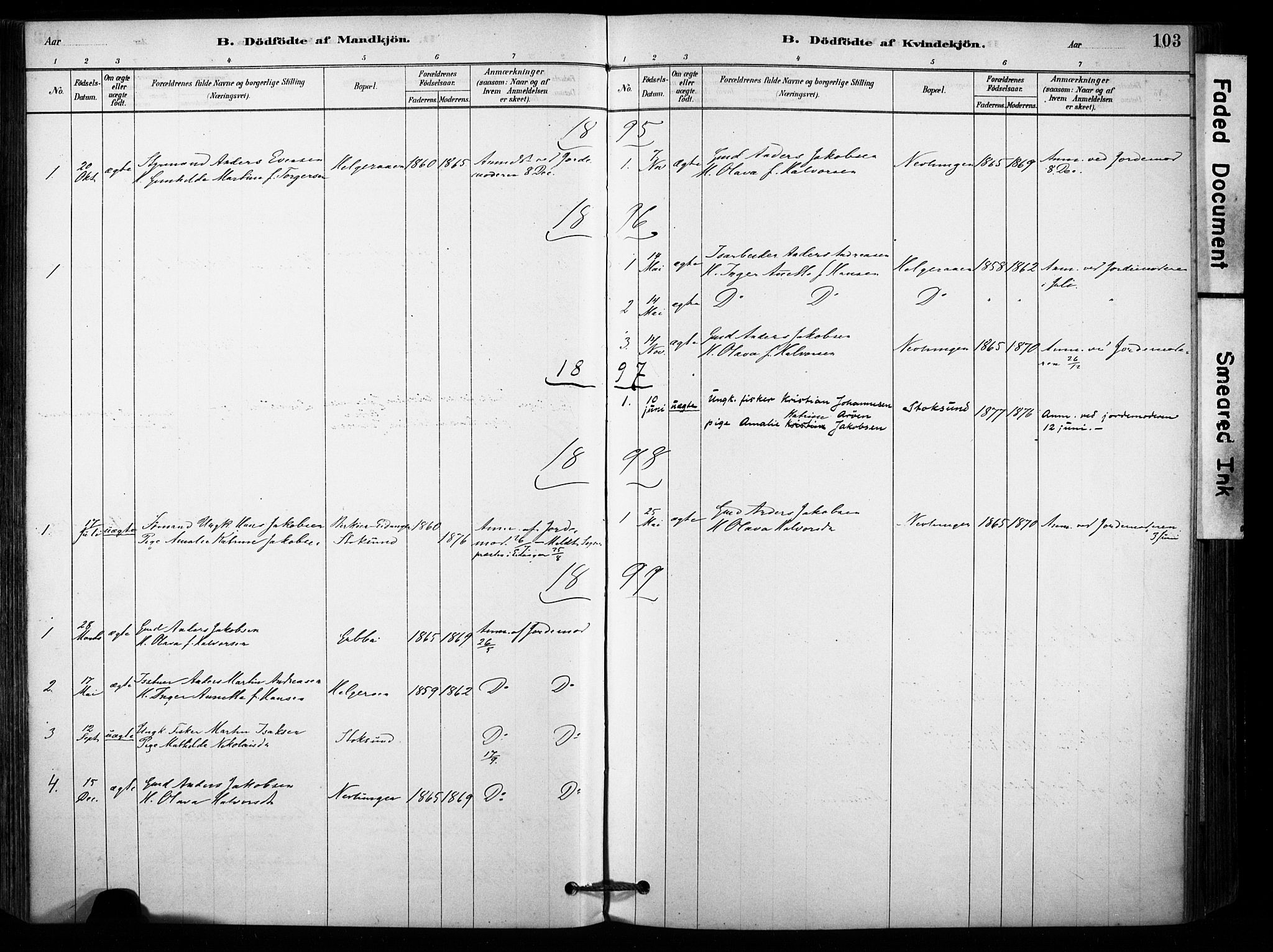 Brunlanes kirkebøker, AV/SAKO-A-342/F/Fb/L0001: Parish register (official) no. II 1, 1878-1899, p. 103