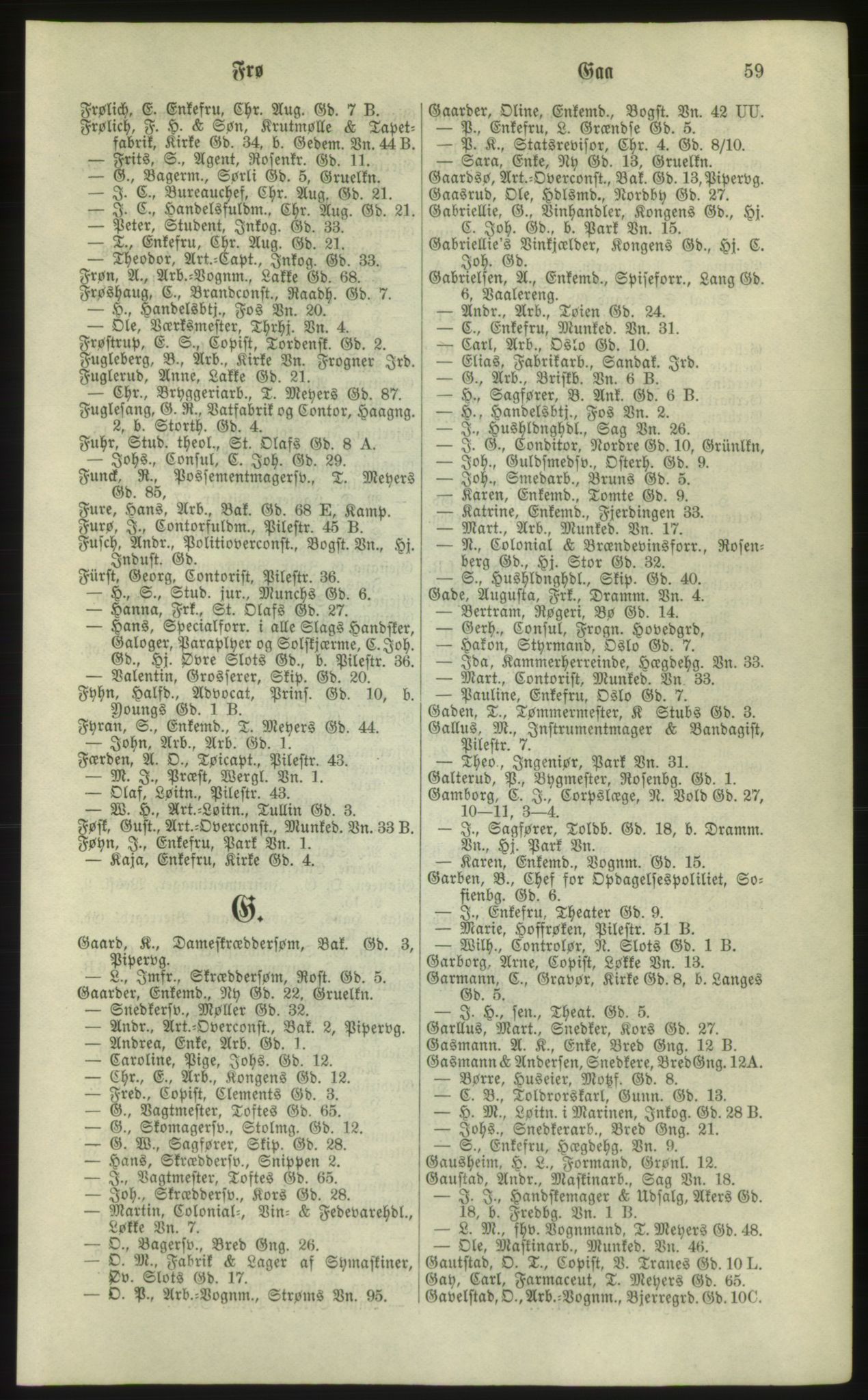 Kristiania/Oslo adressebok, PUBL/-, 1881, p. 59