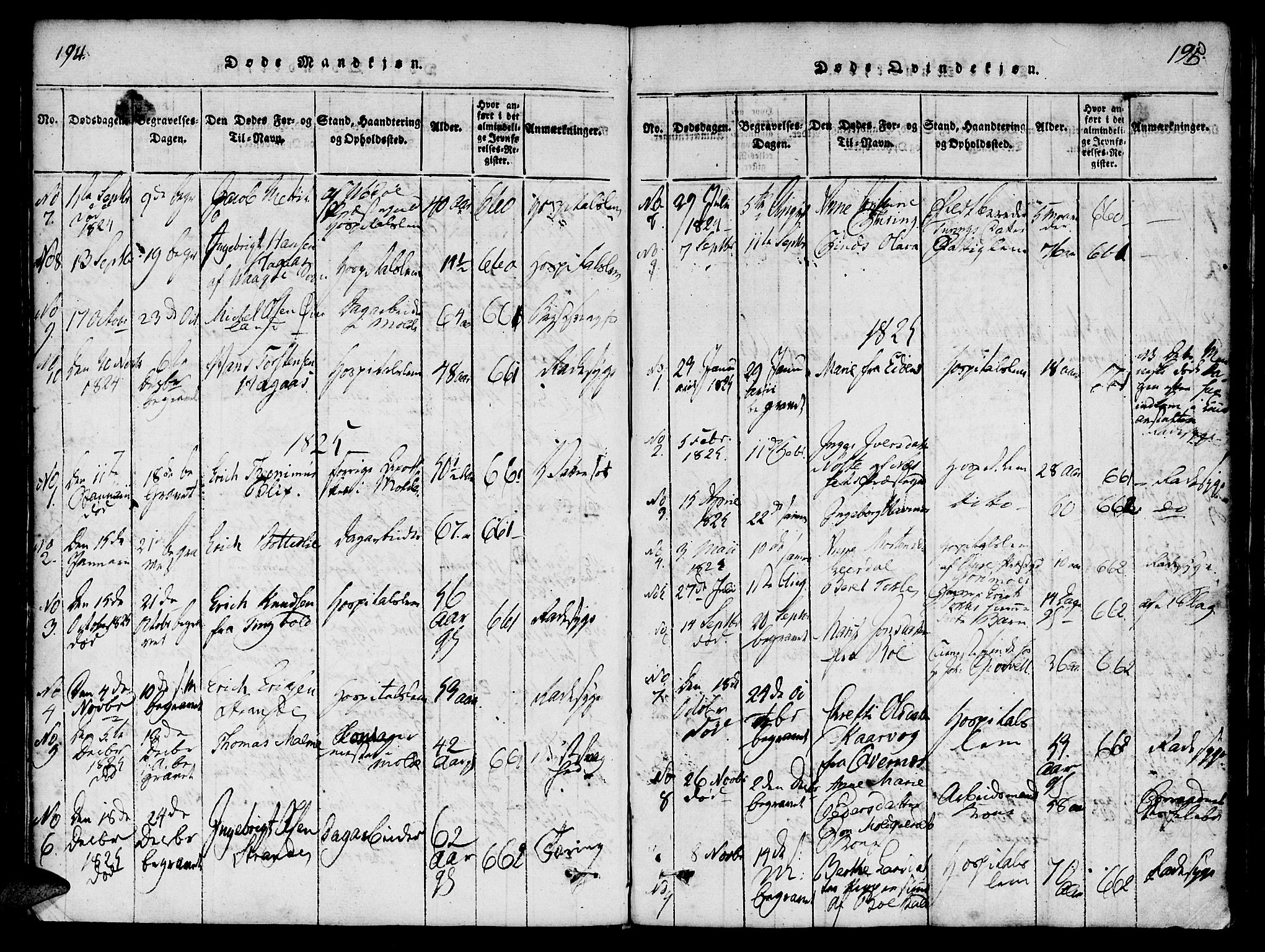 Ministerialprotokoller, klokkerbøker og fødselsregistre - Møre og Romsdal, AV/SAT-A-1454/558/L0688: Parish register (official) no. 558A02, 1818-1843, p. 194-195