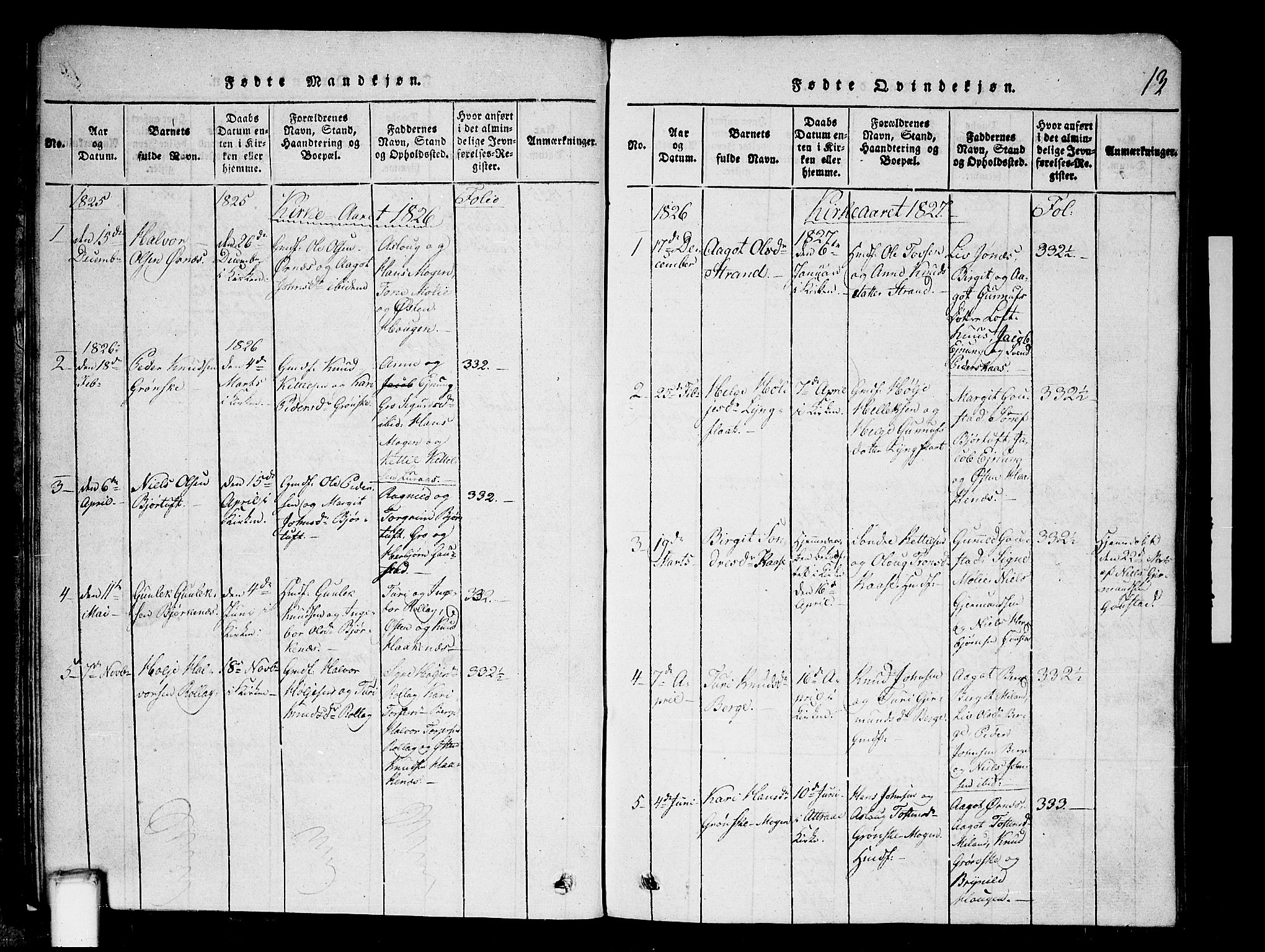 Tinn kirkebøker, AV/SAKO-A-308/G/Gb/L0001: Parish register (copy) no. II 1 /1, 1815-1850, p. 13