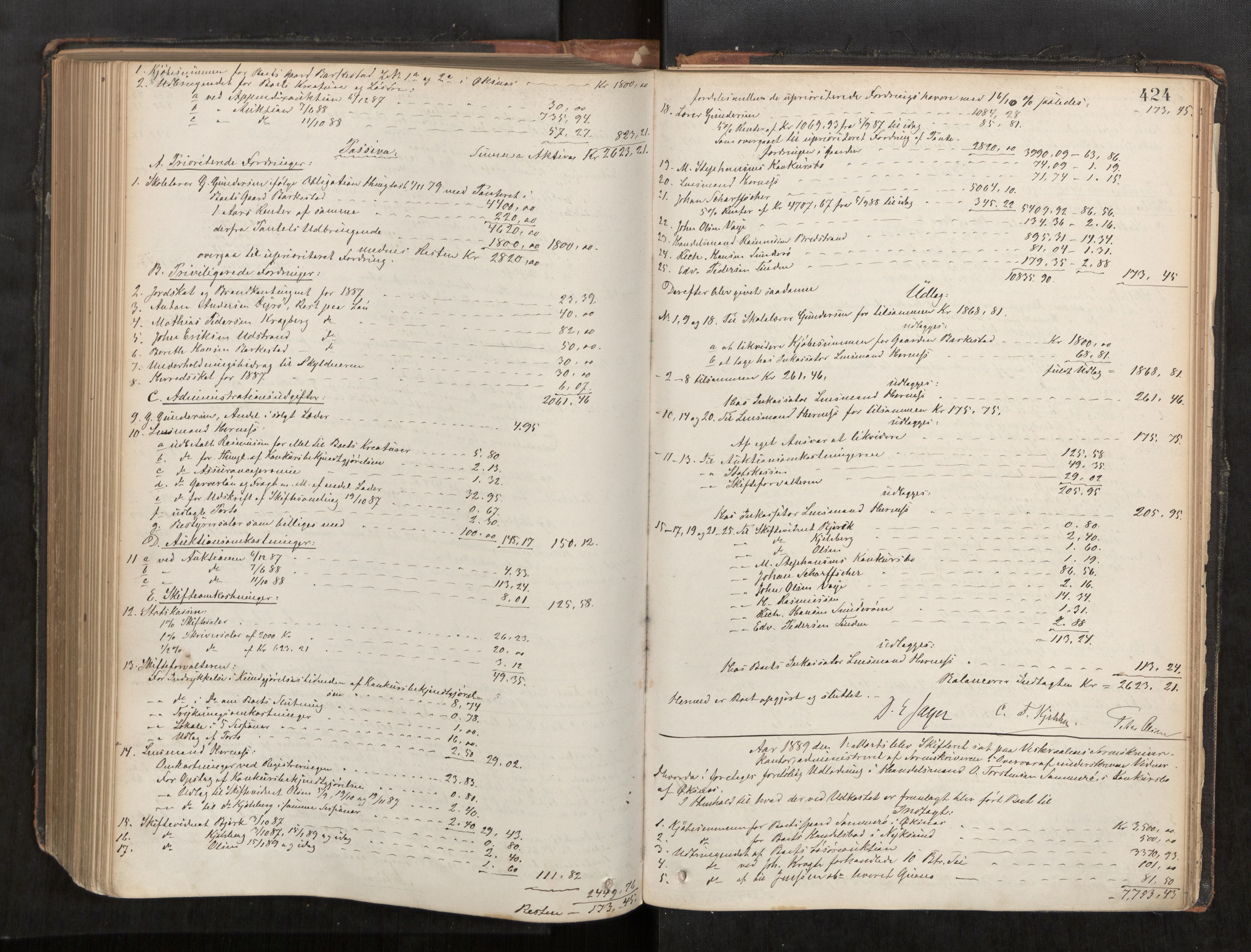 Vesterålen sorenskriveri, AV/SAT-A-4180/1/3/3A/L0021: Skifteslutningsprotokoll, 1879-1890, p. 424