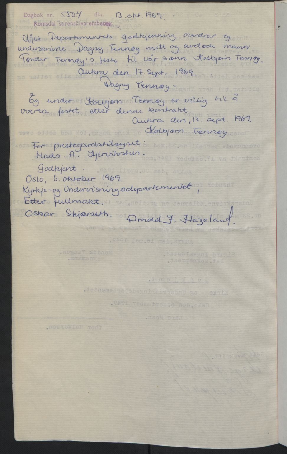 Romsdal sorenskriveri, AV/SAT-A-4149/1/2/2C: Mortgage book no. A22, 1947-1947, Diary no: : 504/1947