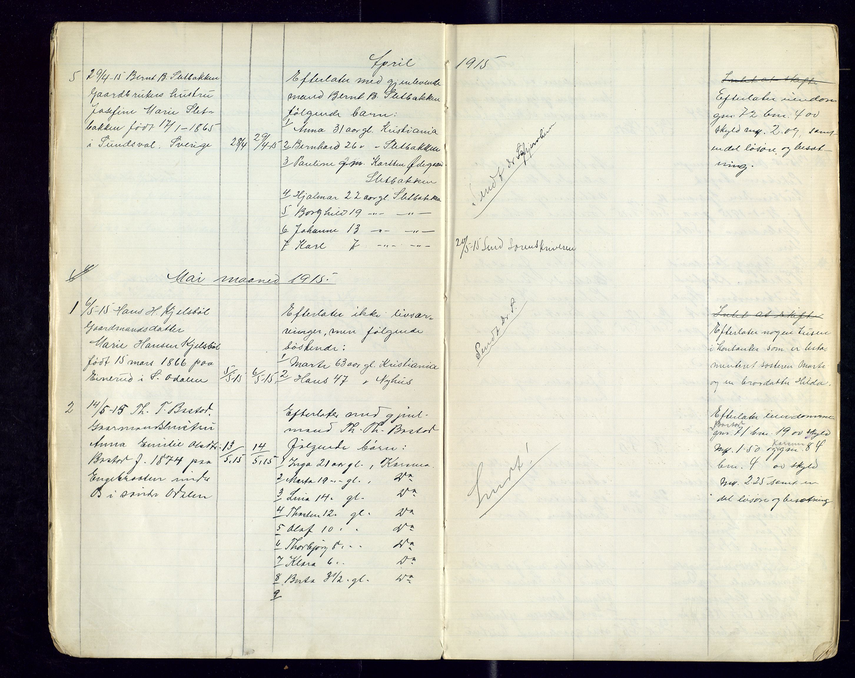 Sør-Odal lensmannskontor, AV/SAH-LHS-022/H/Hb/L0002/0002: Protokoller over anmeldte dødsfall / Protokoll over anmeldte dødsfall, 1915-1921