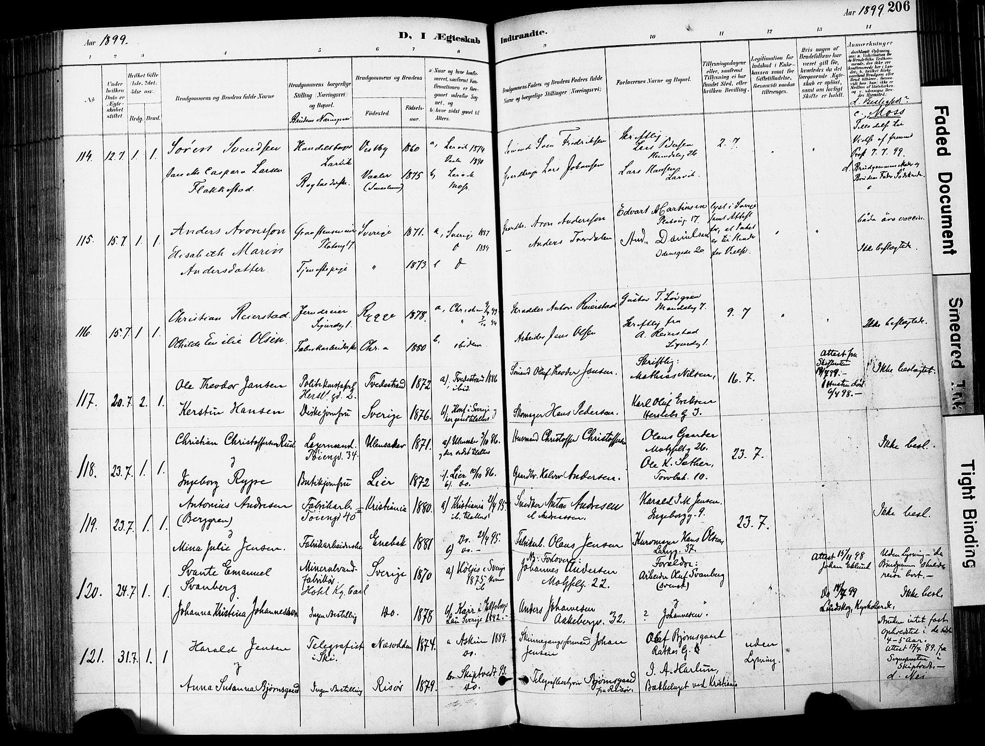 Grønland prestekontor Kirkebøker, SAO/A-10848/F/Fa/L0013: Parish register (official) no. 13, 1887-1906, p. 206
