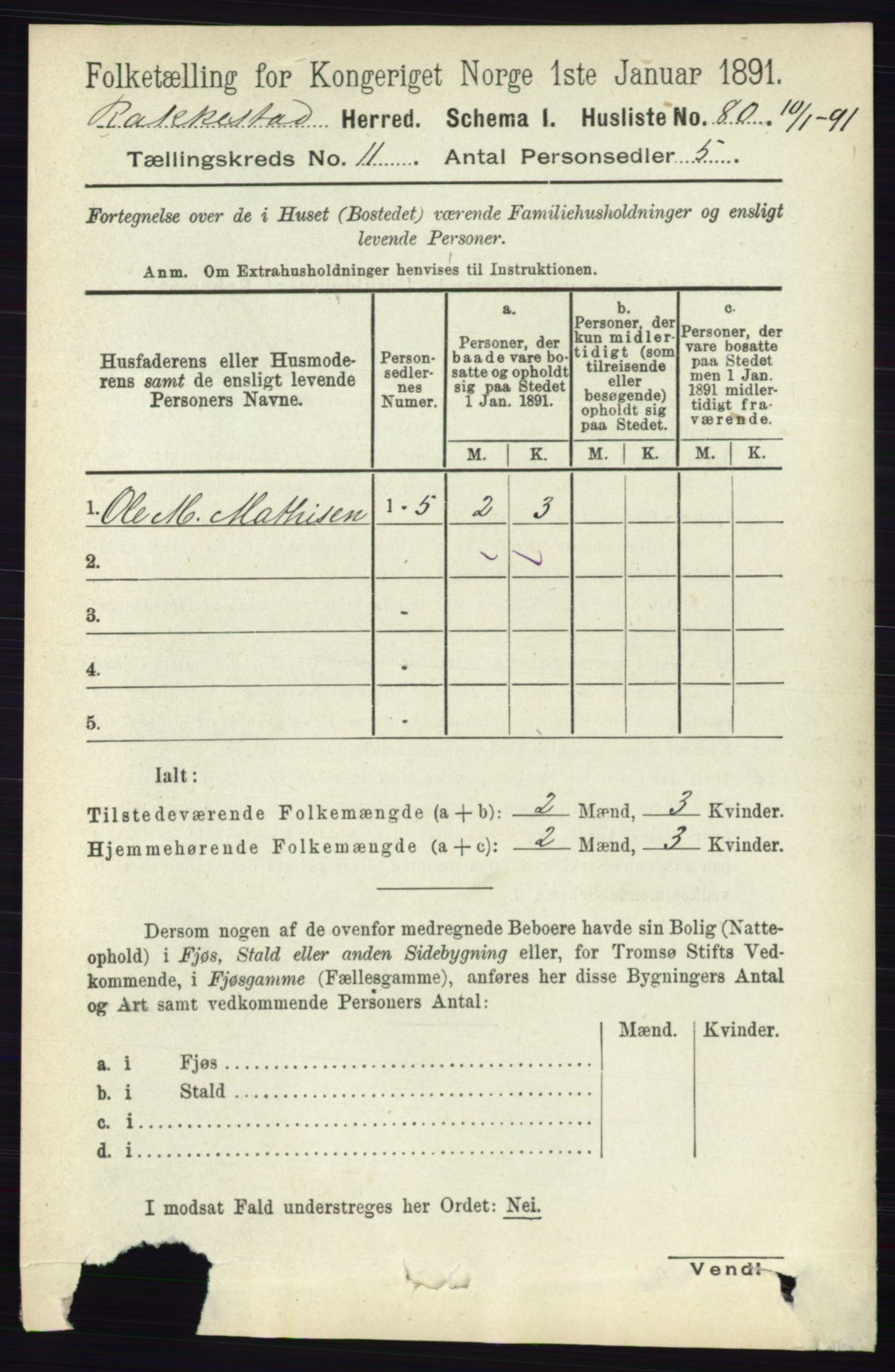 RA, 1891 census for 0128 Rakkestad, 1891, p. 5158