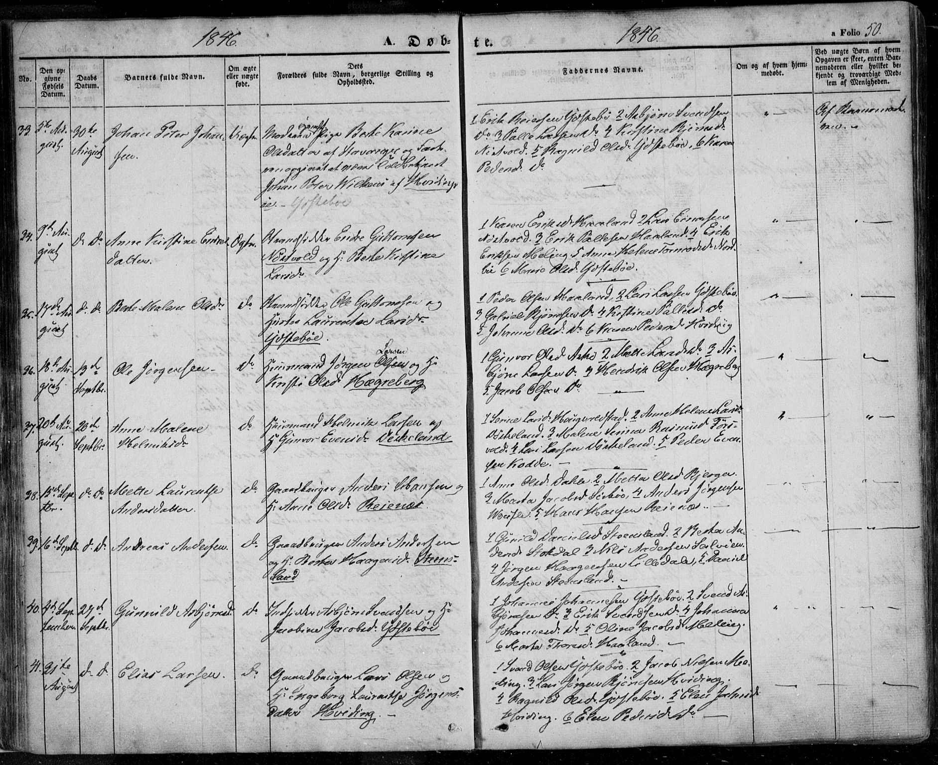 Rennesøy sokneprestkontor, SAST/A -101827/H/Ha/Haa/L0005: Parish register (official) no. A 5, 1838-1859, p. 50