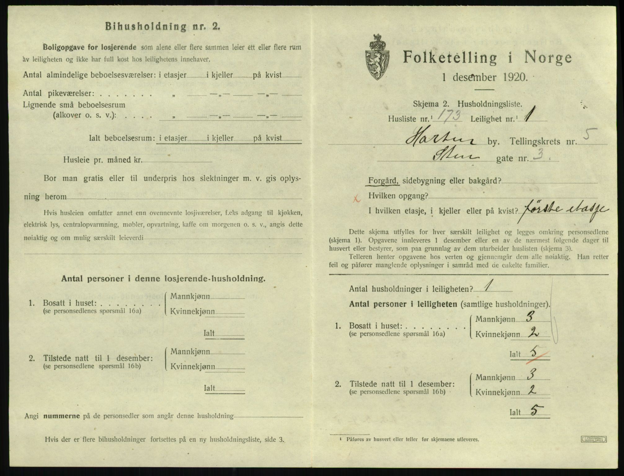 SAKO, 1920 census for Horten, 1920, p. 6259