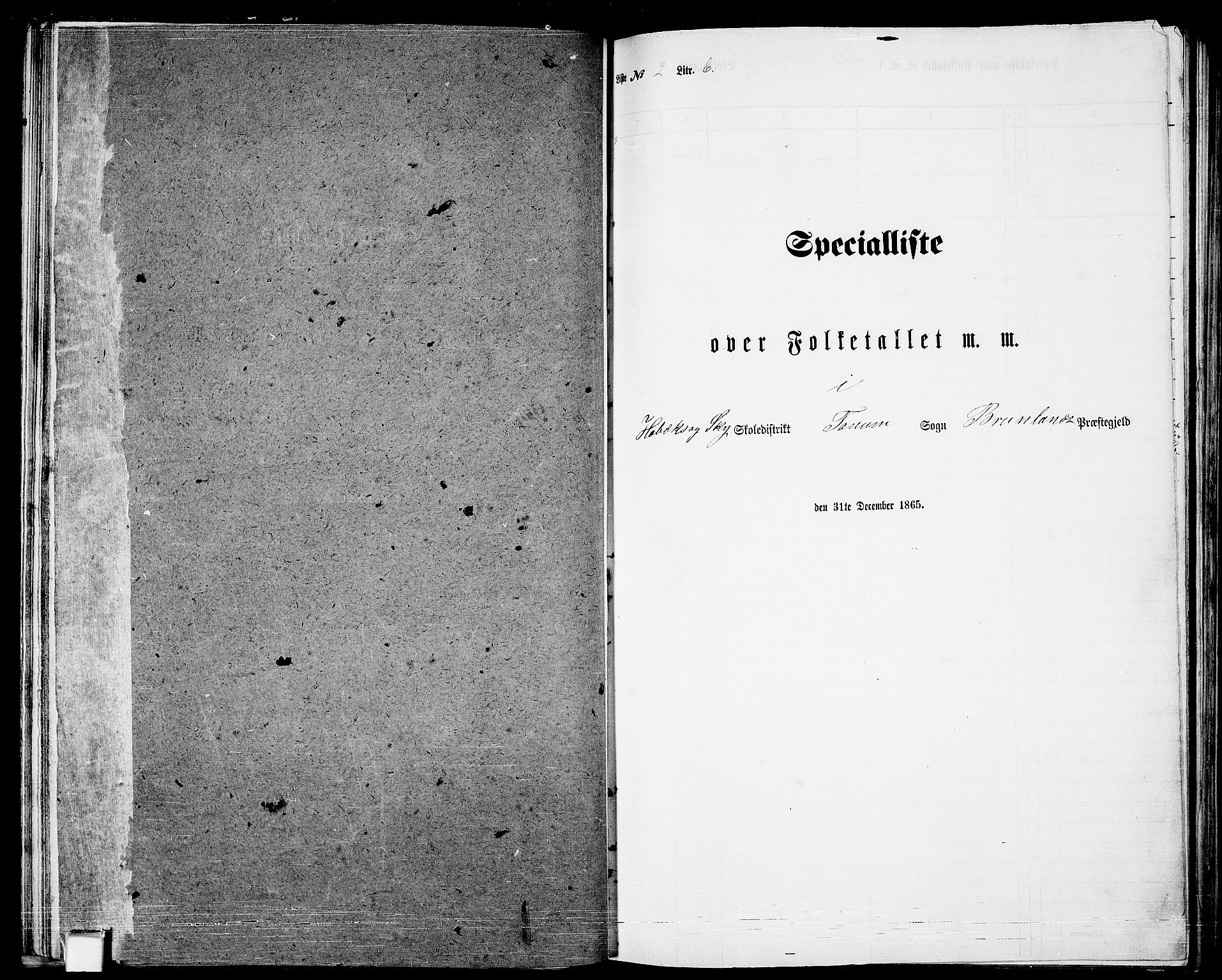 RA, 1865 census for Brunlanes, 1865, p. 43