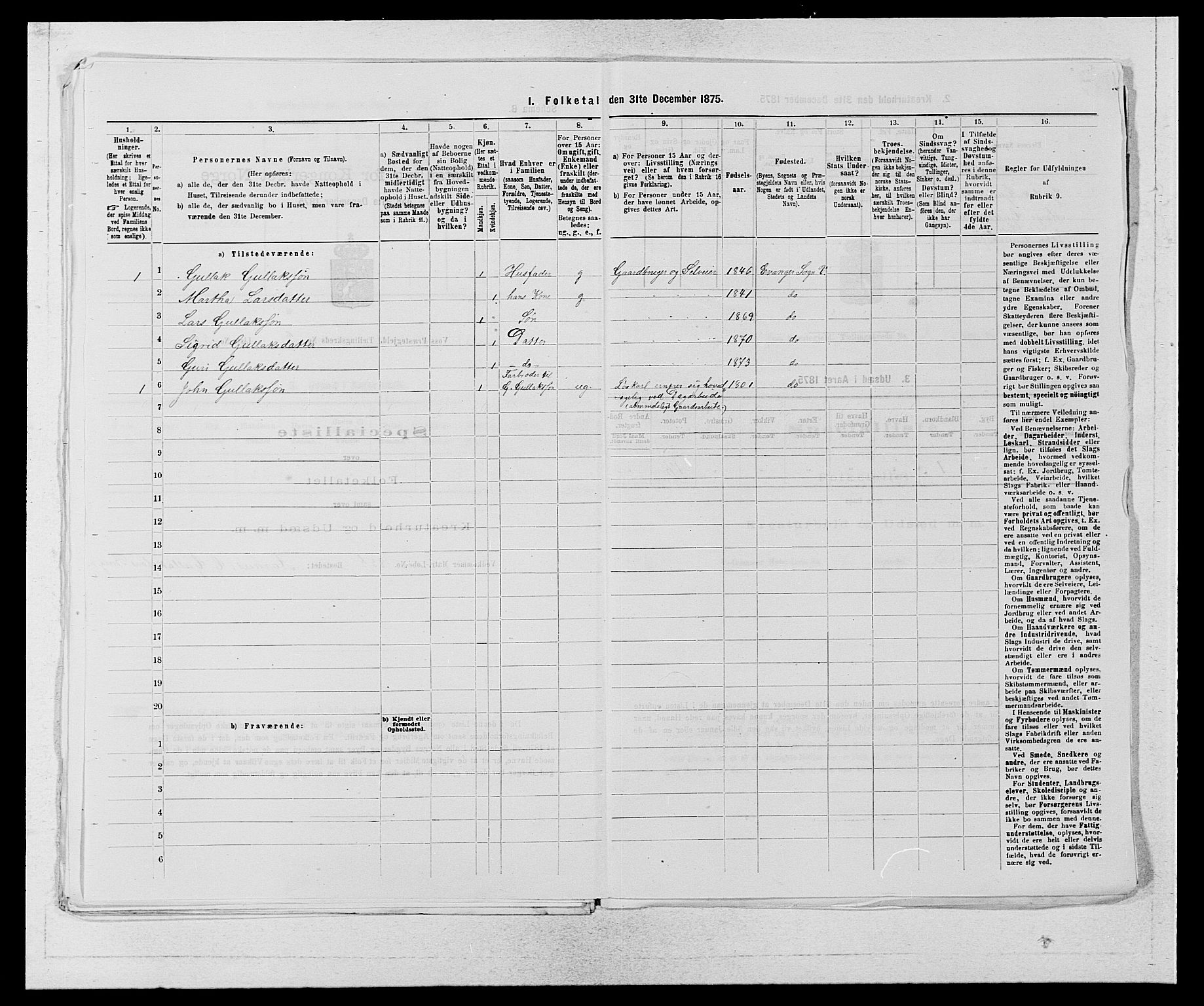 SAB, 1875 census for 1235P Voss, 1875, p. 1991