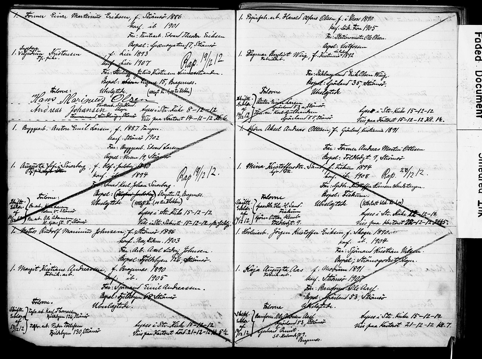 Strømsø kirkebøker, AV/SAKO-A-246/H/Ha/L0014: Banns register no. 14, 1911-1920