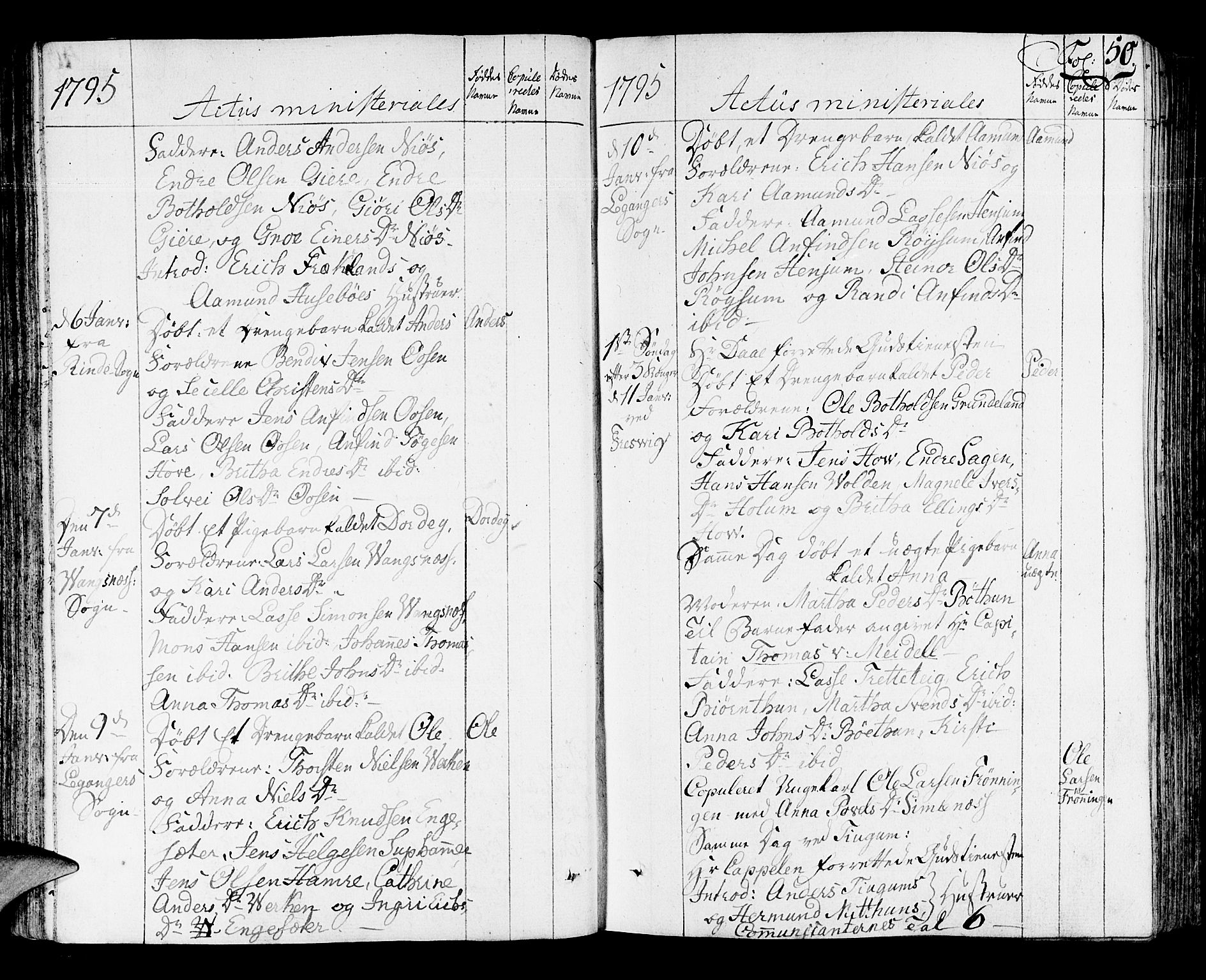 Leikanger sokneprestembete, AV/SAB-A-81001/H/Haa/Haaa/L0005: Parish register (official) no. A 5, 1792-1809, p. 50