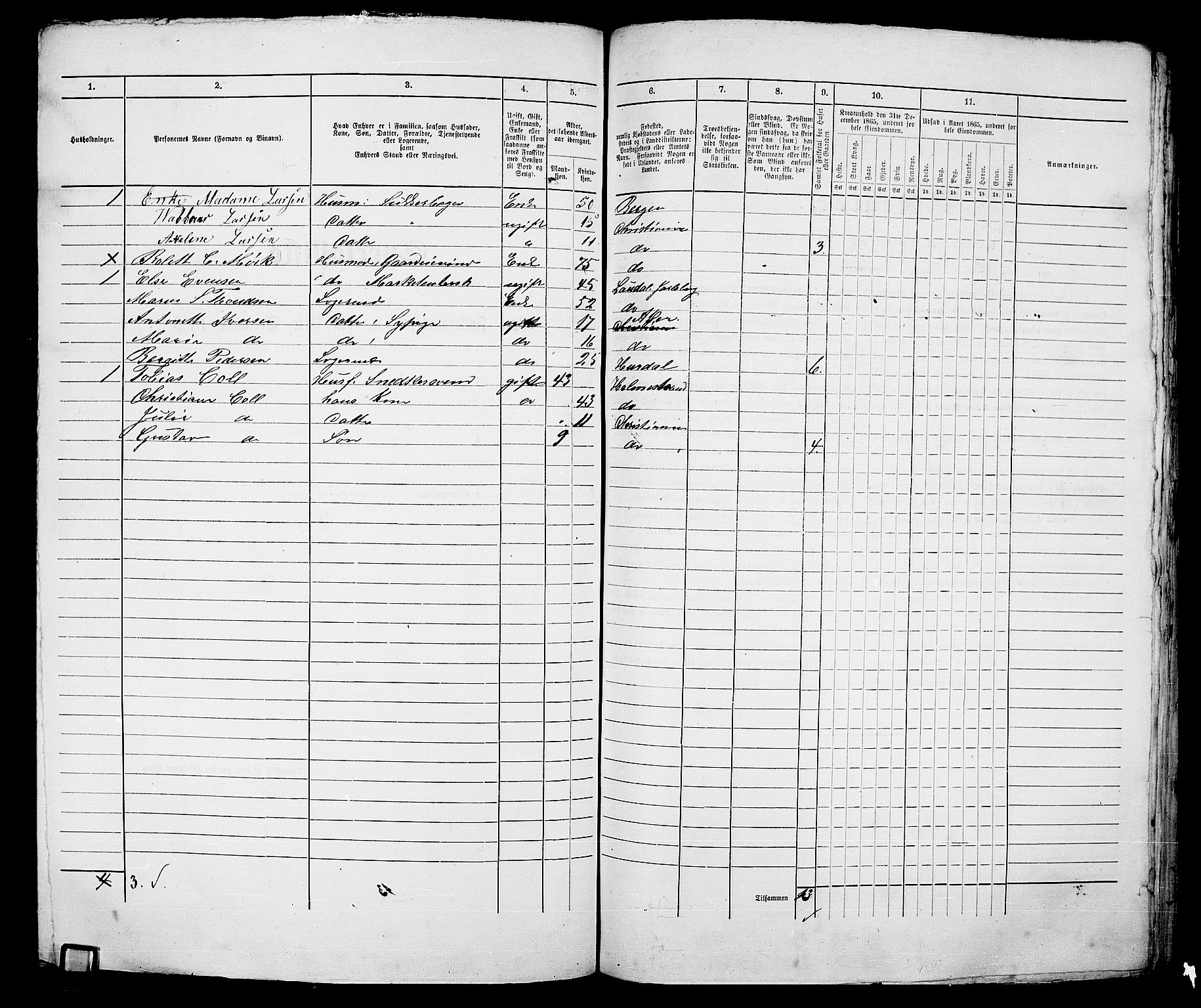 RA, 1865 census for Kristiania, 1865, p. 1476