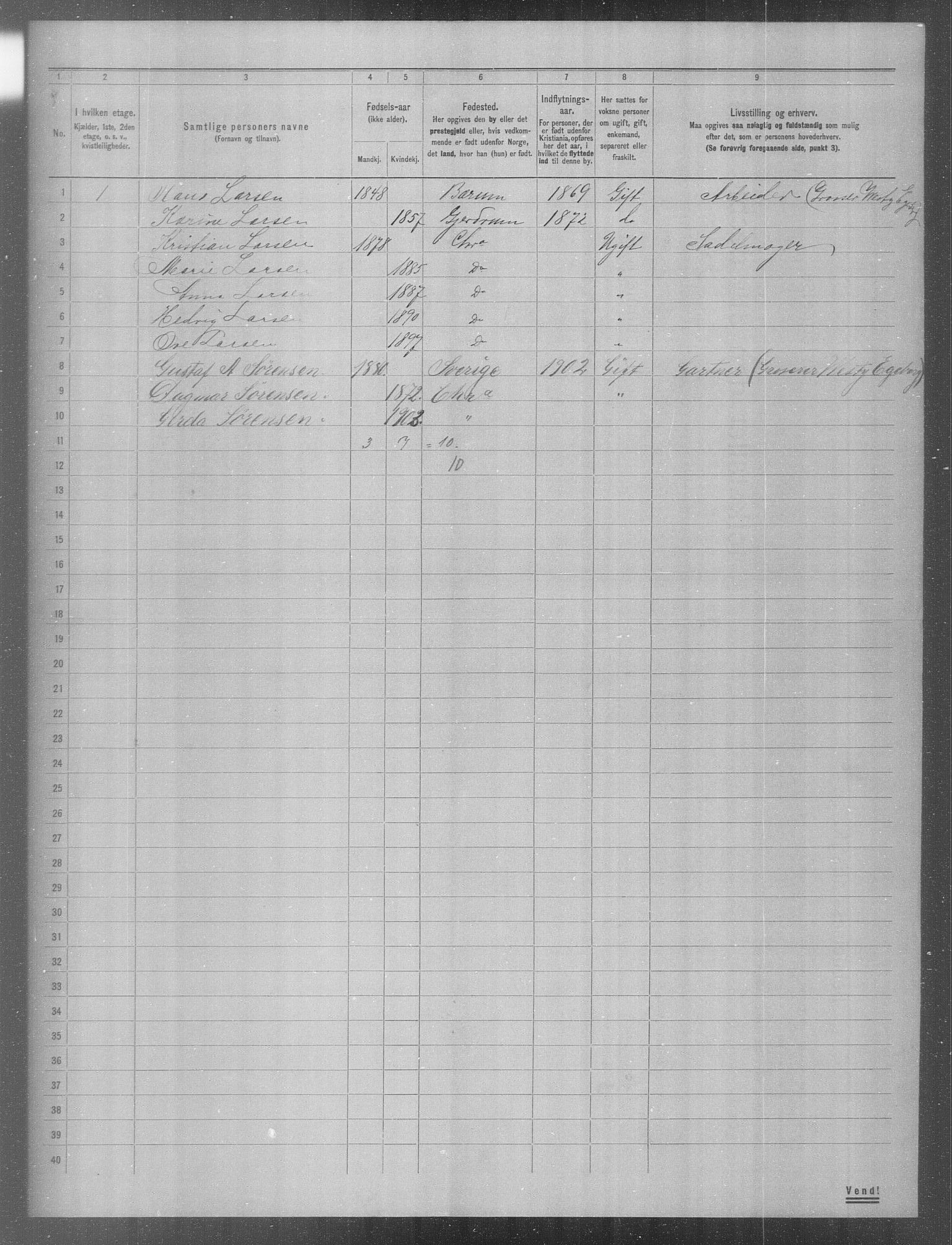 OBA, Municipal Census 1904 for Kristiania, 1904, p. 359