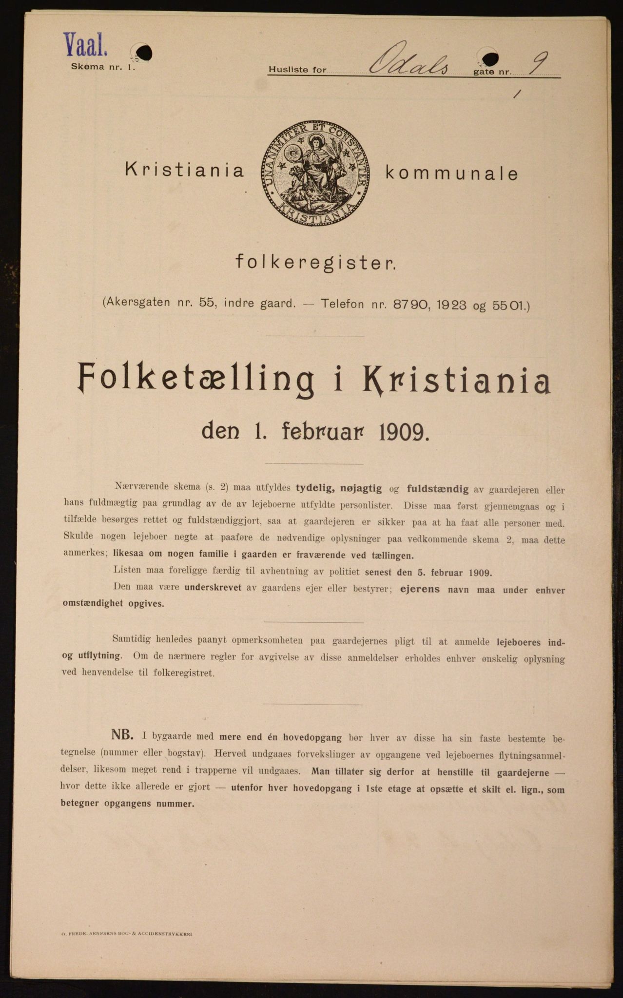 OBA, Municipal Census 1909 for Kristiania, 1909, p. 67410