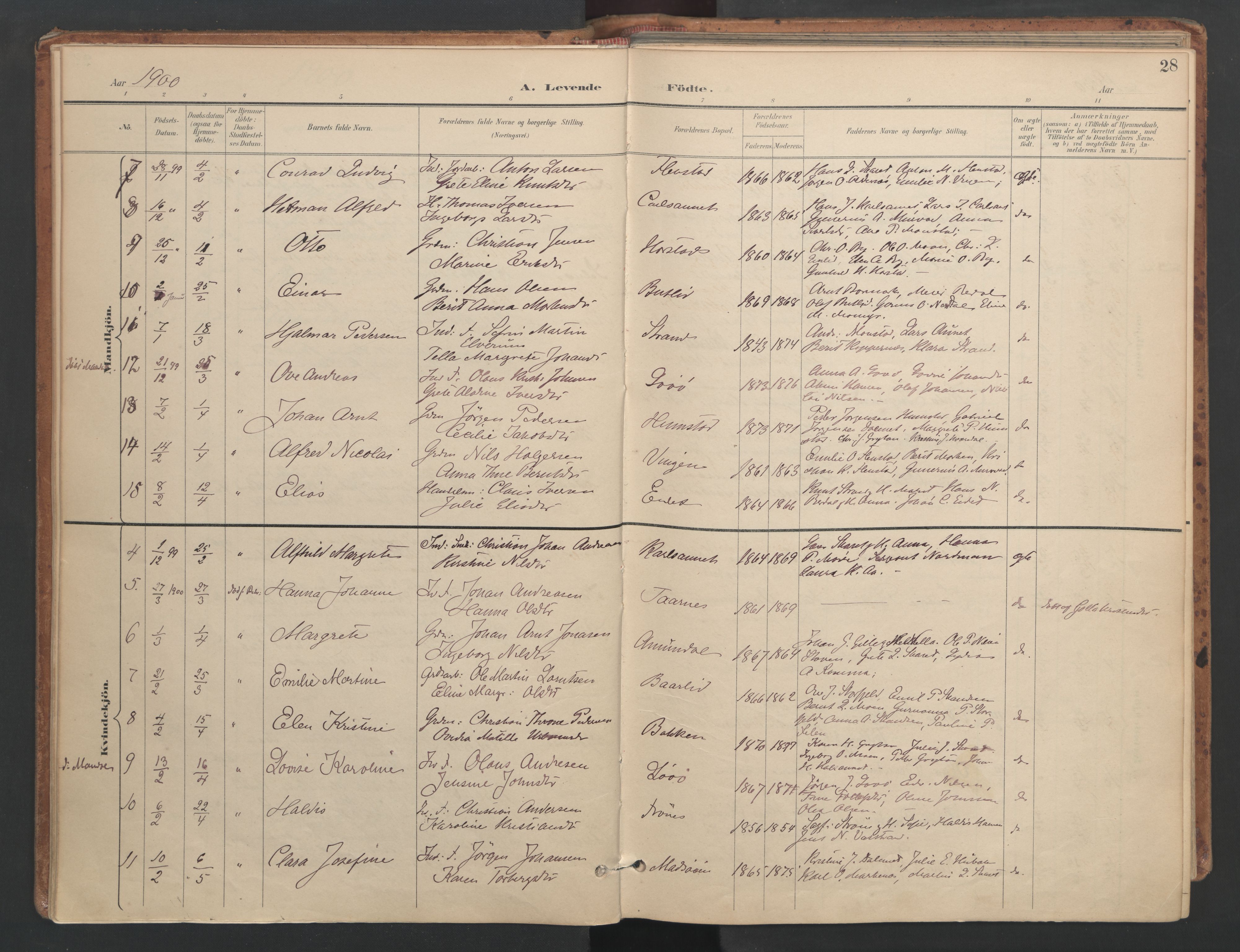 Ministerialprotokoller, klokkerbøker og fødselsregistre - Sør-Trøndelag, SAT/A-1456/655/L0681: Parish register (official) no. 655A10, 1895-1907, p. 28