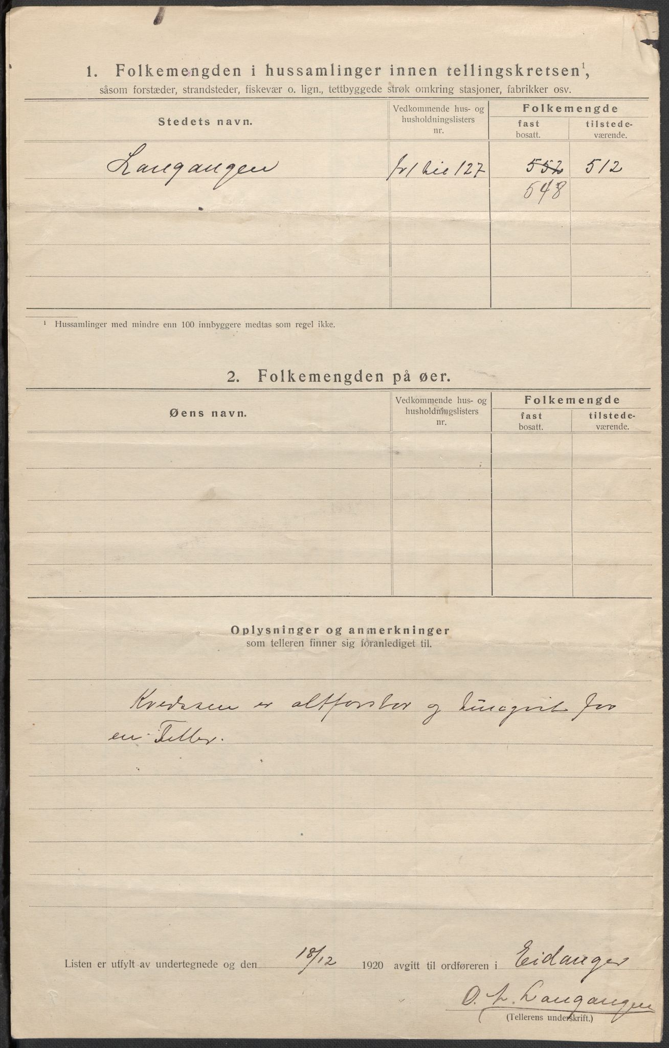 SAKO, 1920 census for Eidanger, 1920, p. 18