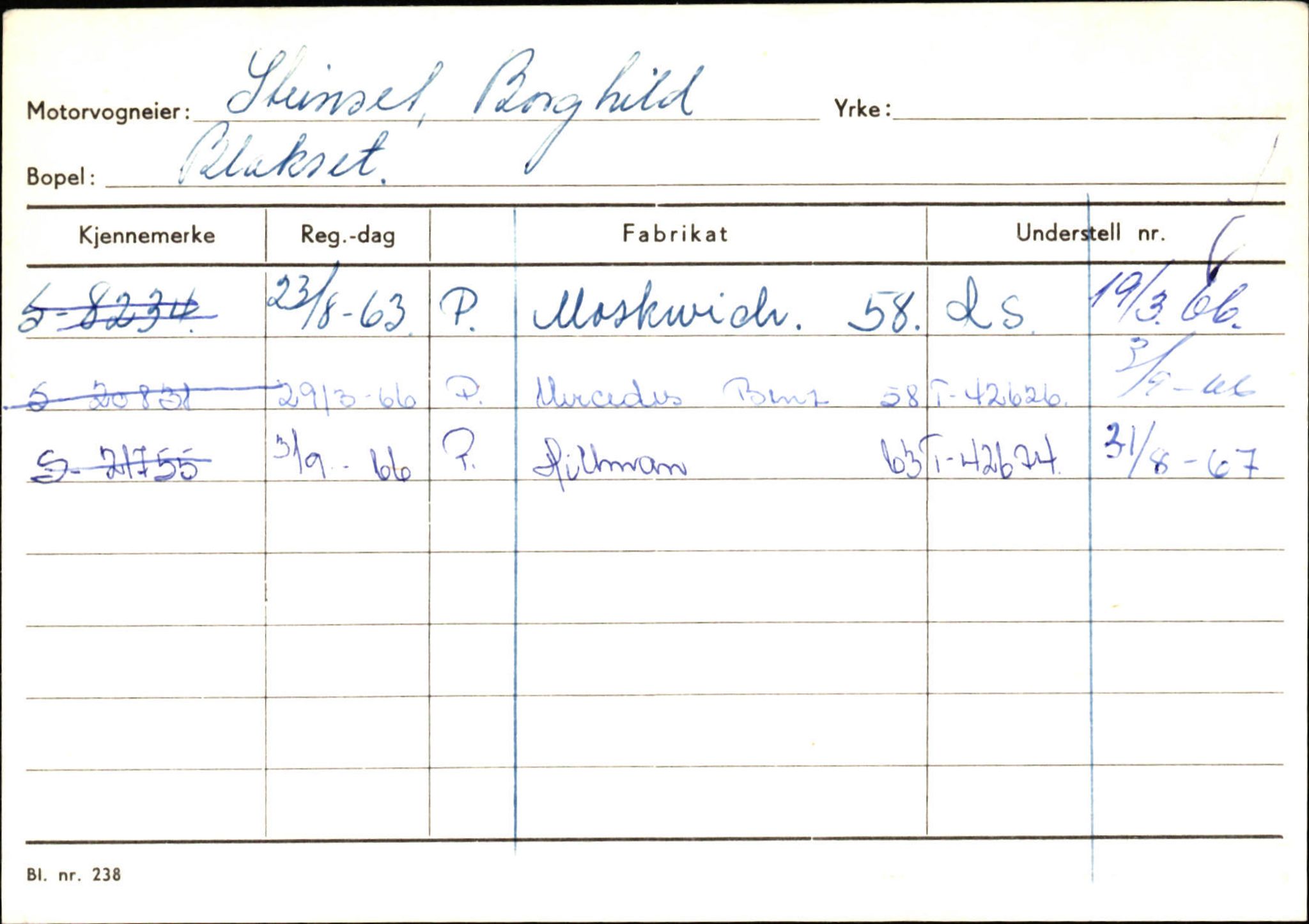 Statens vegvesen, Sogn og Fjordane vegkontor, SAB/A-5301/4/F/L0131: Eigarregister Høyanger P-Å. Stryn S-Å, 1945-1975, p. 1453