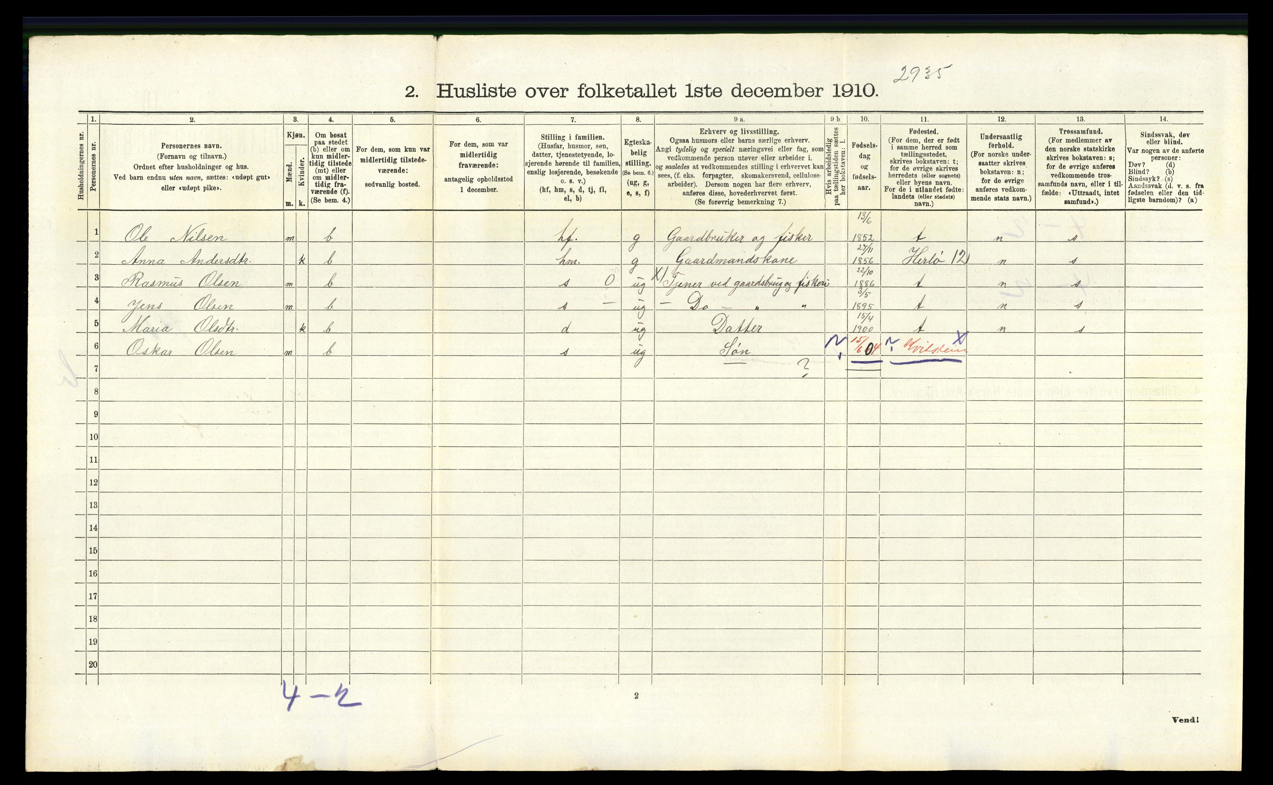 RA, 1910 census for Manger, 1910, p. 500