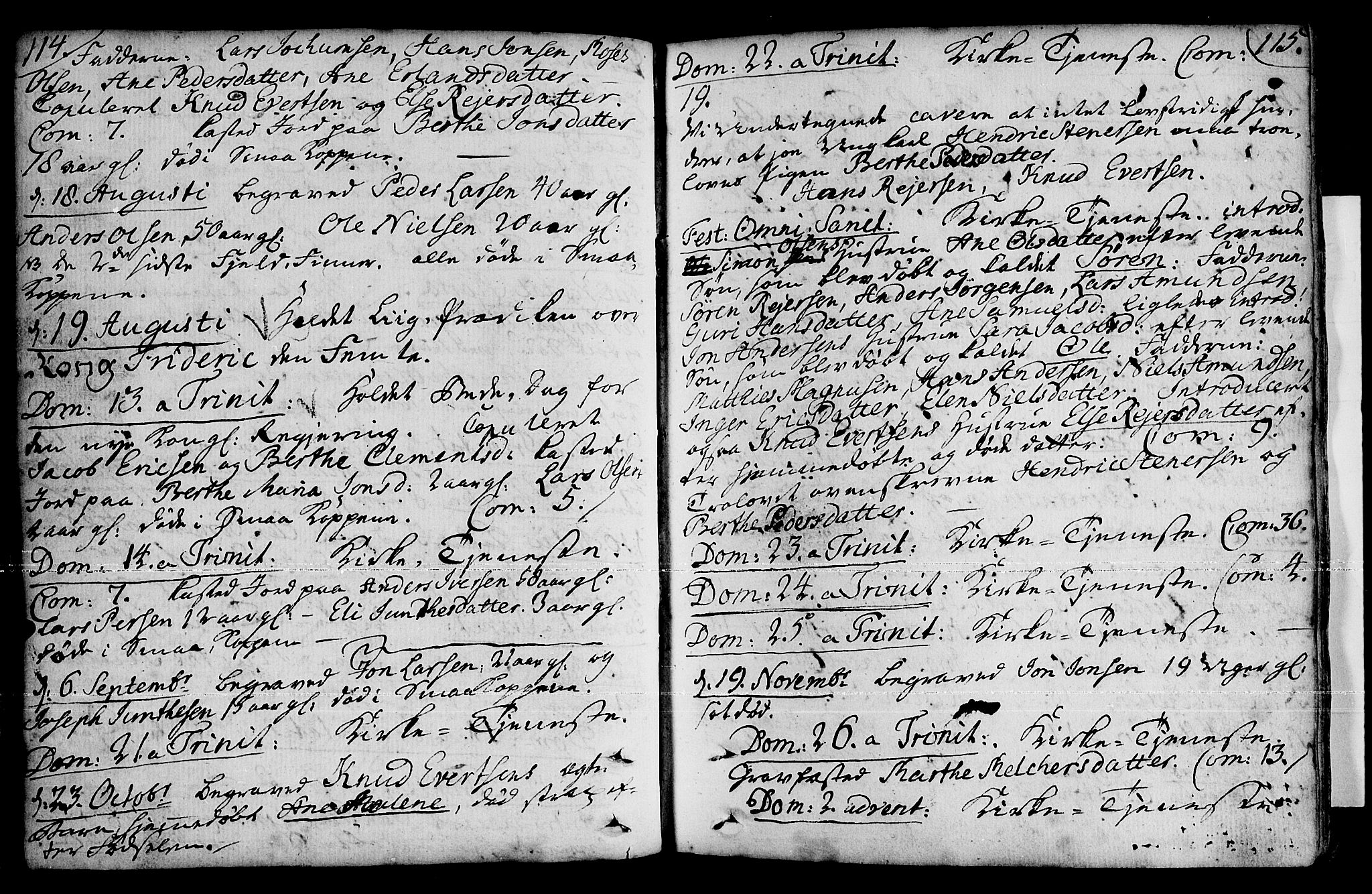 Loppa sokneprestkontor, AV/SATØ-S-1339/H/Ha/L0001kirke: Parish register (official) no. 1 /1, 1753-1784, p. 114-115