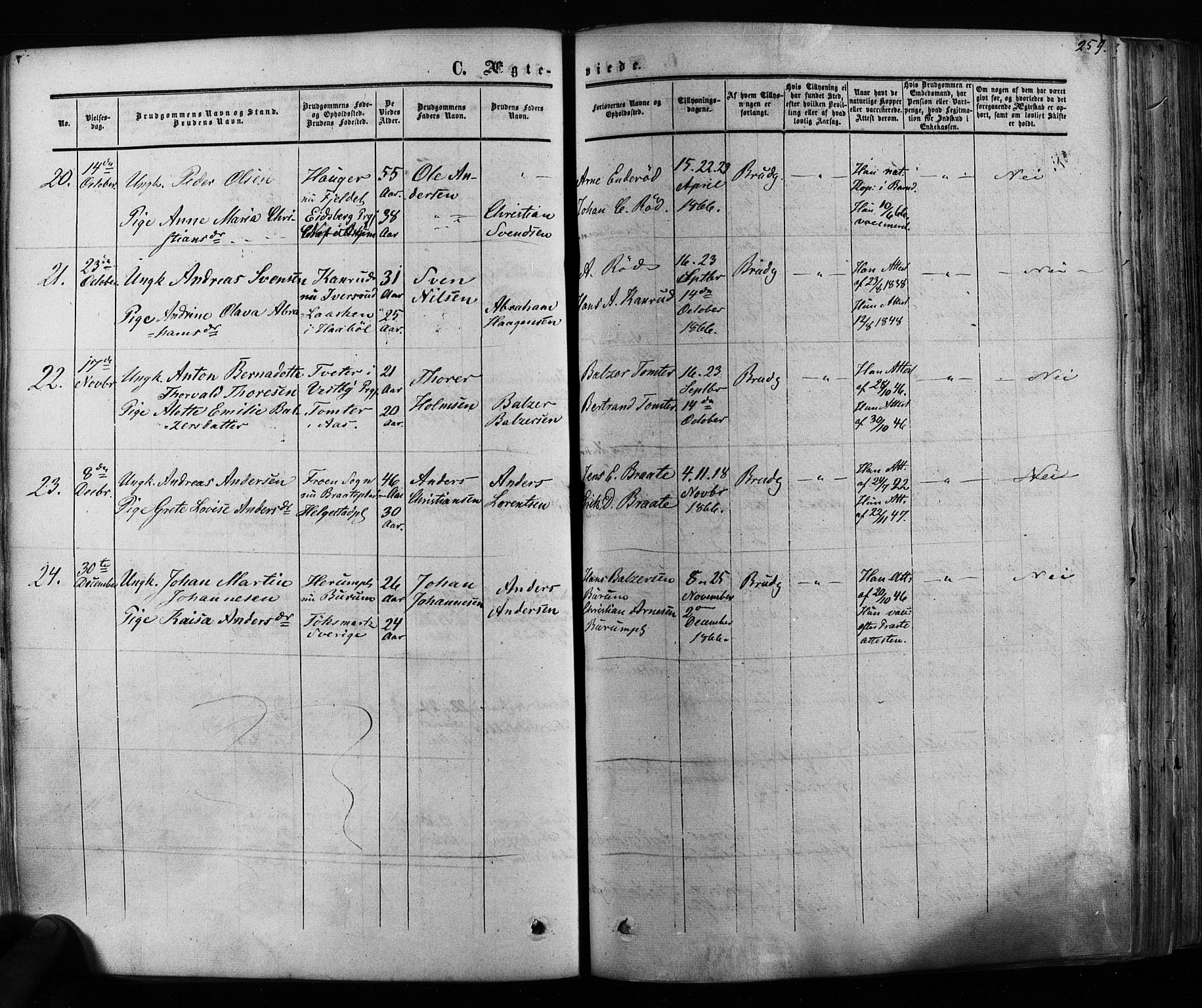 Ås prestekontor Kirkebøker, AV/SAO-A-10894/F/Fa/L0007: Parish register (official) no. I 7, 1854-1870, p. 259