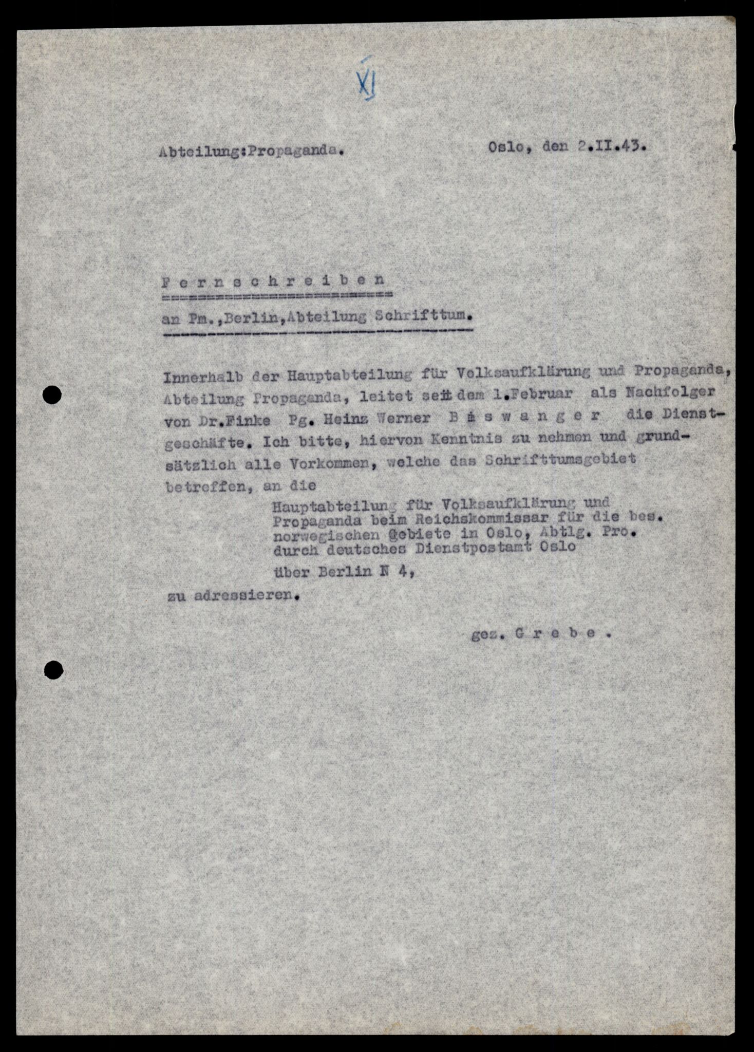 Forsvarets Overkommando. 2 kontor. Arkiv 11.4. Spredte tyske arkivsaker, AV/RA-RAFA-7031/D/Dar/Darb/L0008: Reichskommissariat - Hauptabteilung Volksaufklärung und Propaganda, 1940-1943, p. 44